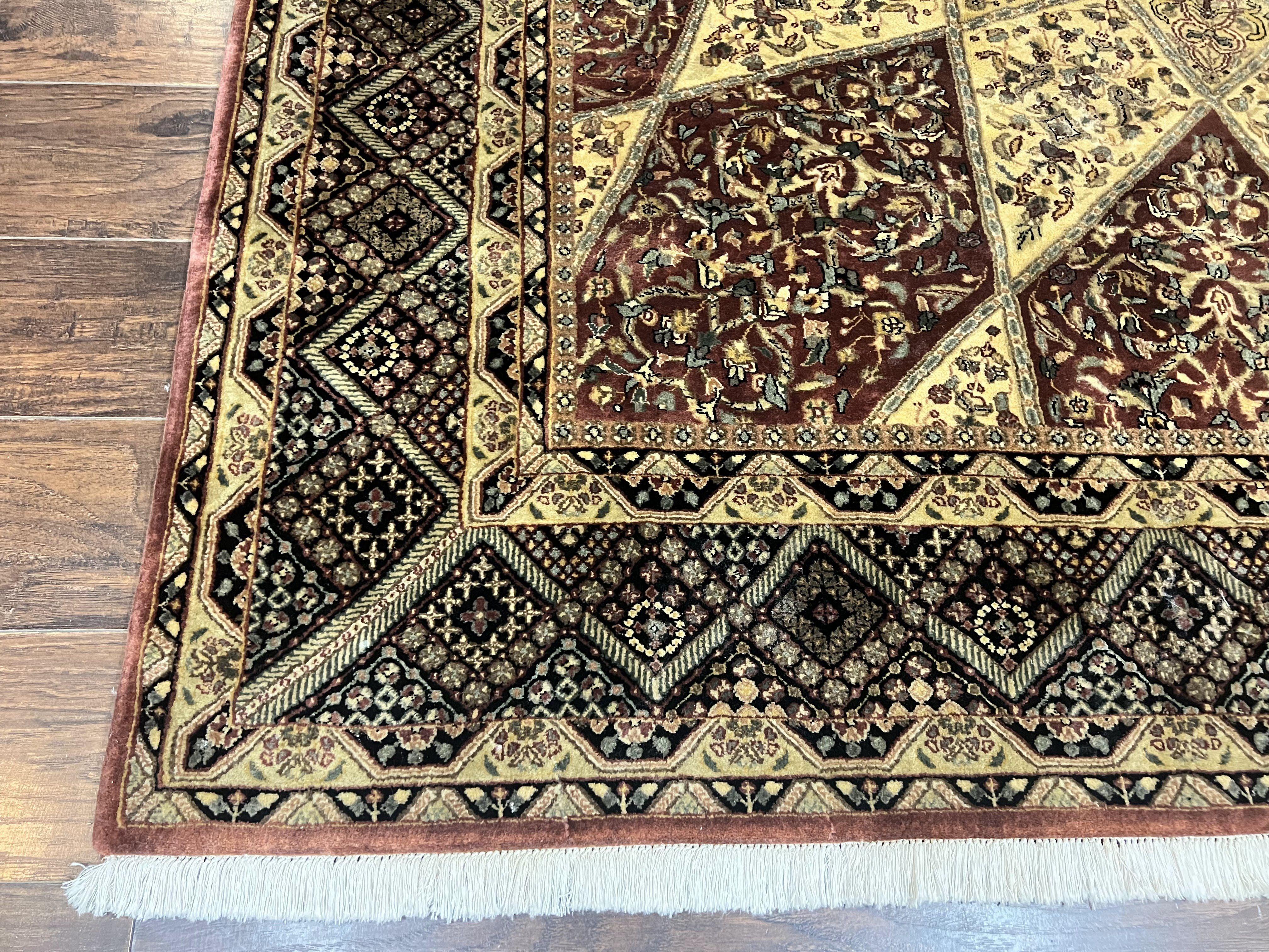 Indo Persian Rug 8x10, Dome Design, 210 KPSI, Handmade Vintage Wool Rug - Jewel Rugs