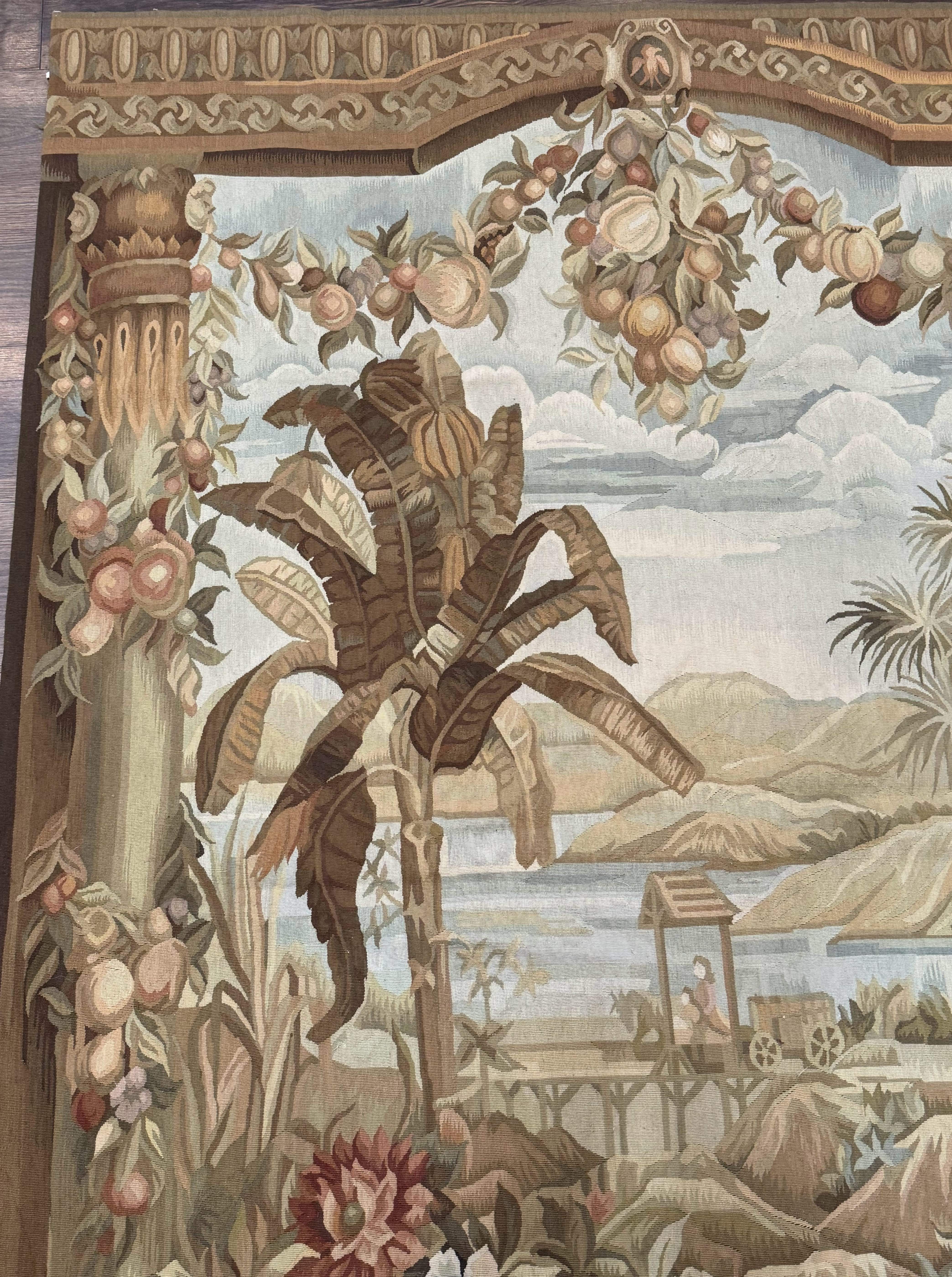 Vintage French Tapestry 5x7, Handmade, Wool, Aubusson Weave - Jewel Rugs