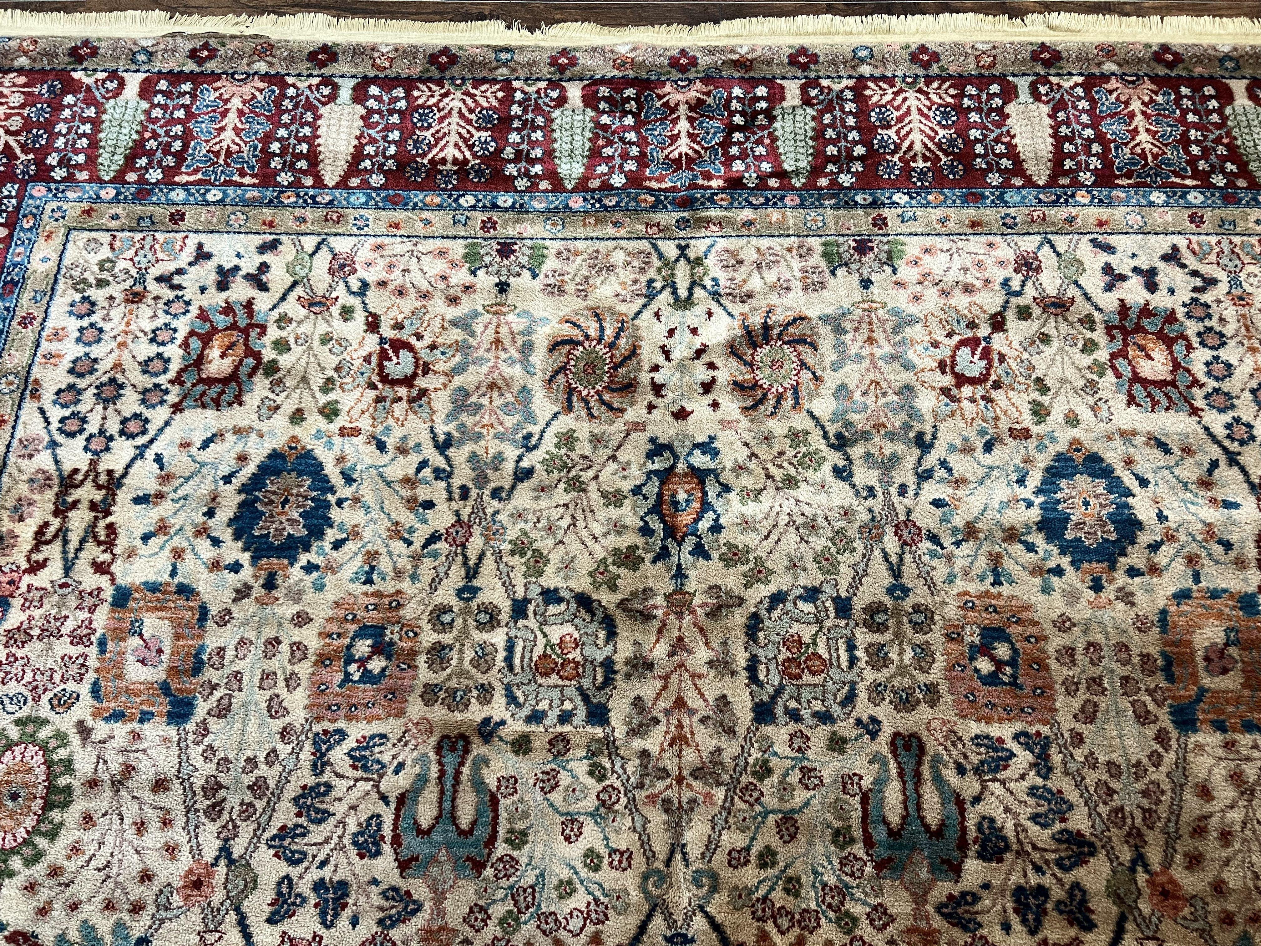 8.8 x 12 Karastan Samovar Rug Teawash #900-901 Persian Vase Pattern, Wool Karastan Carpet, Traditional Area Rug, Allover Pattern Vintage Rug - Jewel Rugs