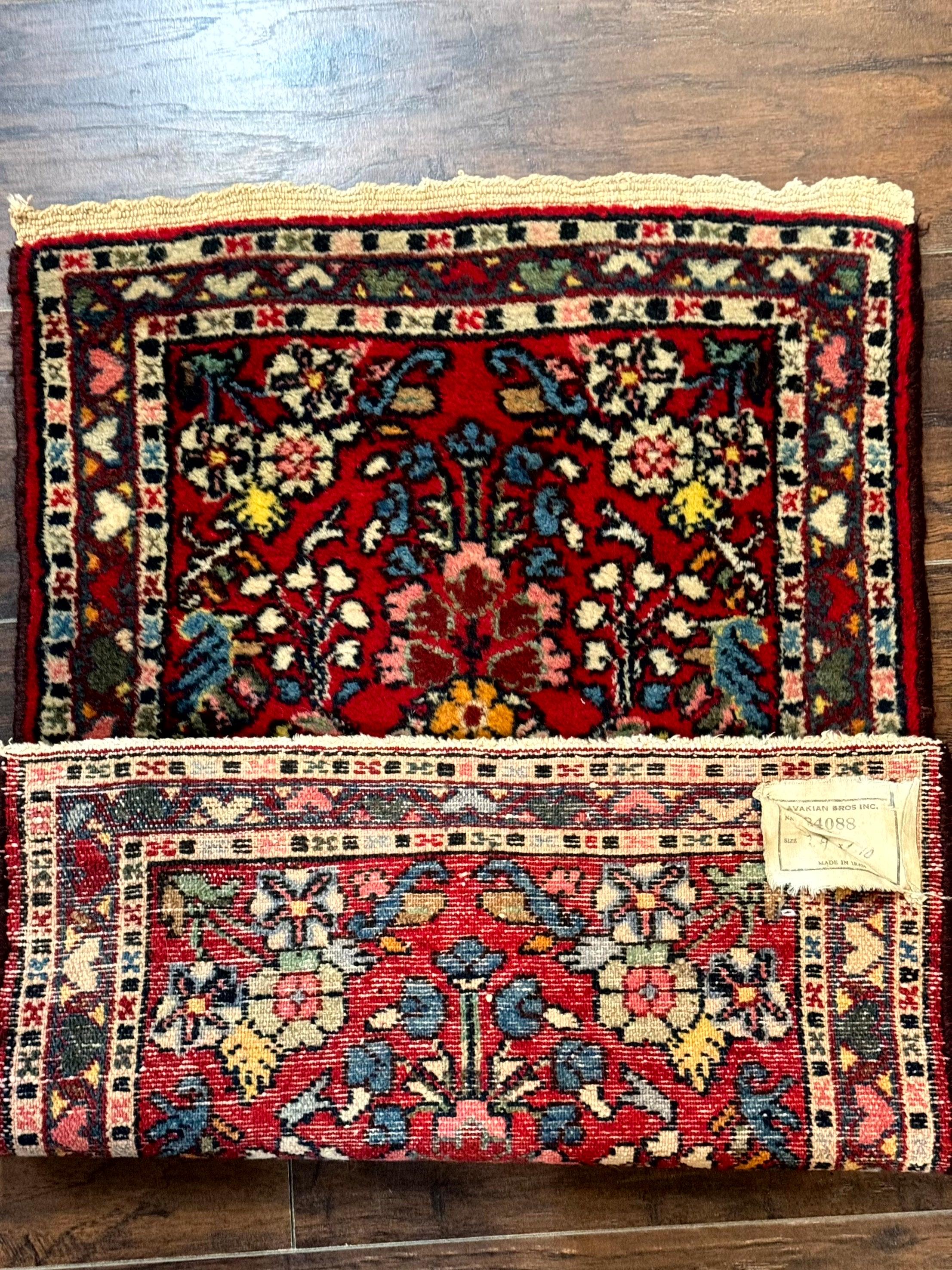 Small Persian Tribal Rug 2x3, Red Colorful Small Hamadan Carpet, Antique Persian Rug - Jewel Rugs