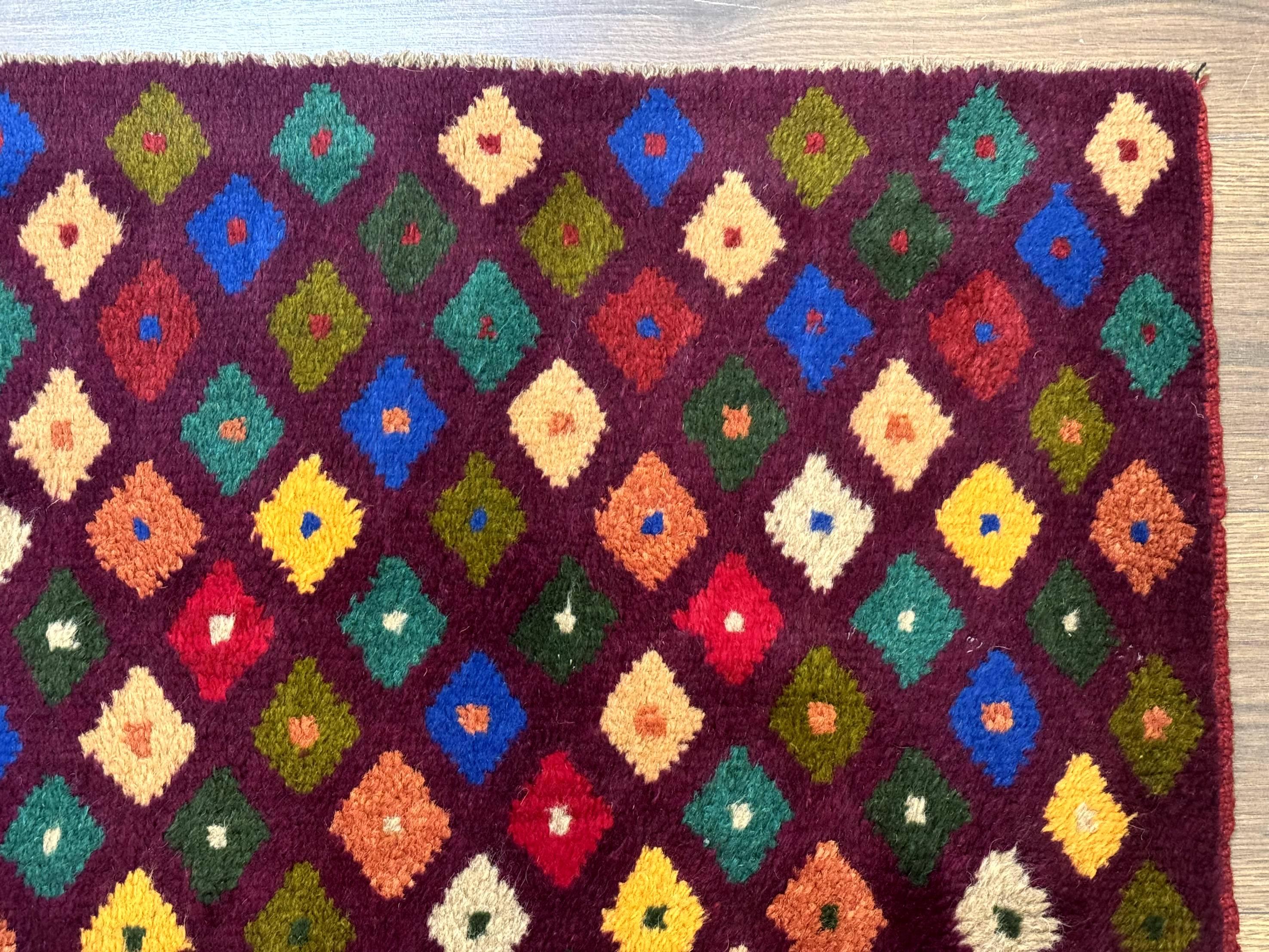 Balouch Rug 3x5, Afghan Rug, Purple-Maroon, Multicolor, Tribal Rug - Jewel Rugs