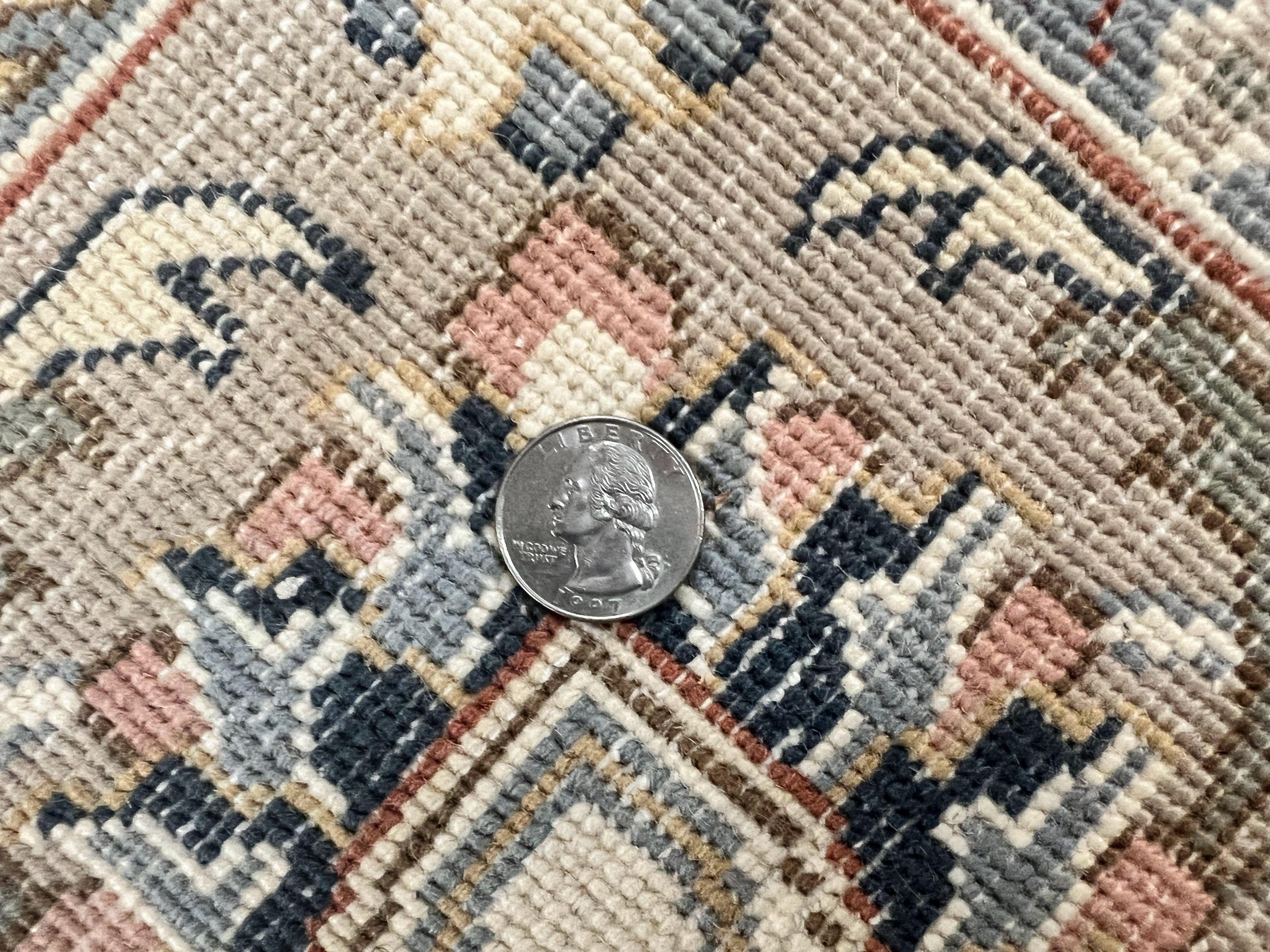 Indo Persian Rug 8x10, Floral Allover, Ivory and Gray, Handmade Vintage Wool Carpet - Jewel Rugs