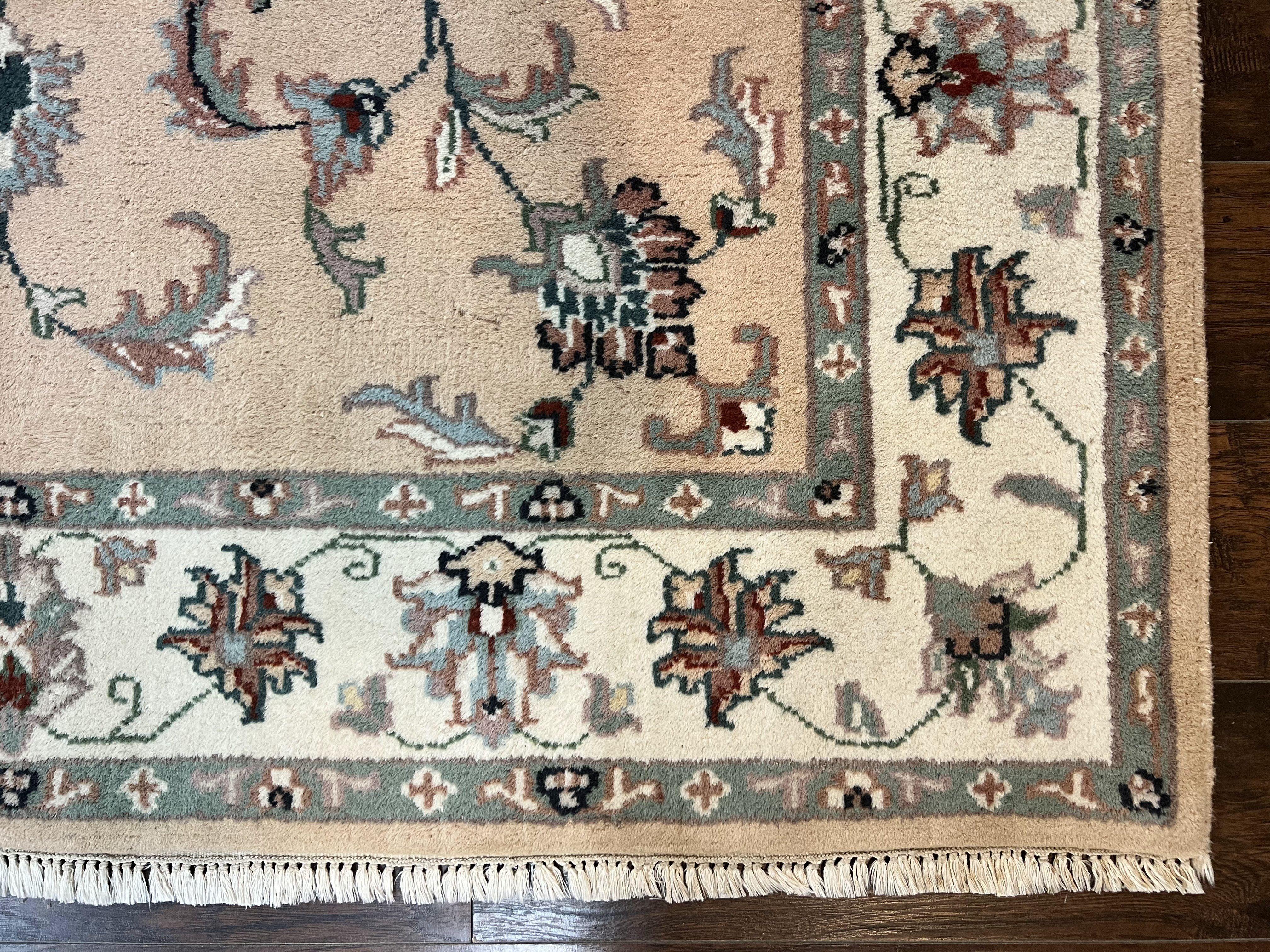 Indo Persian Rug 6x9, Handmade Vintage Wool Carpet, Floral Allover - Jewel Rugs