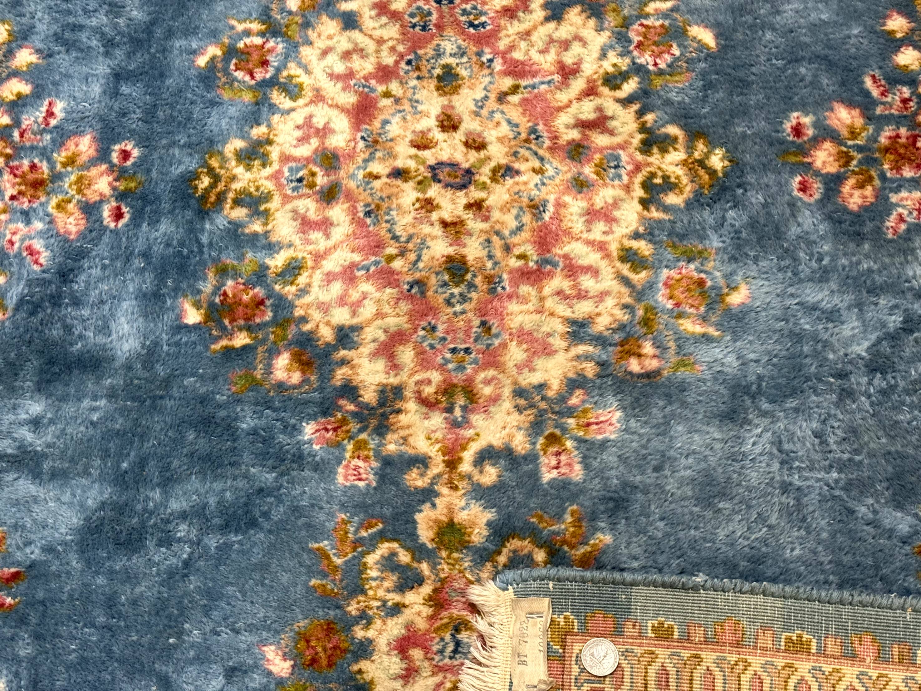 Persian Kerman Rug 5x8, Light Blue and Pink, Semi Open Field, Pastel Colors - Jewel Rugs
