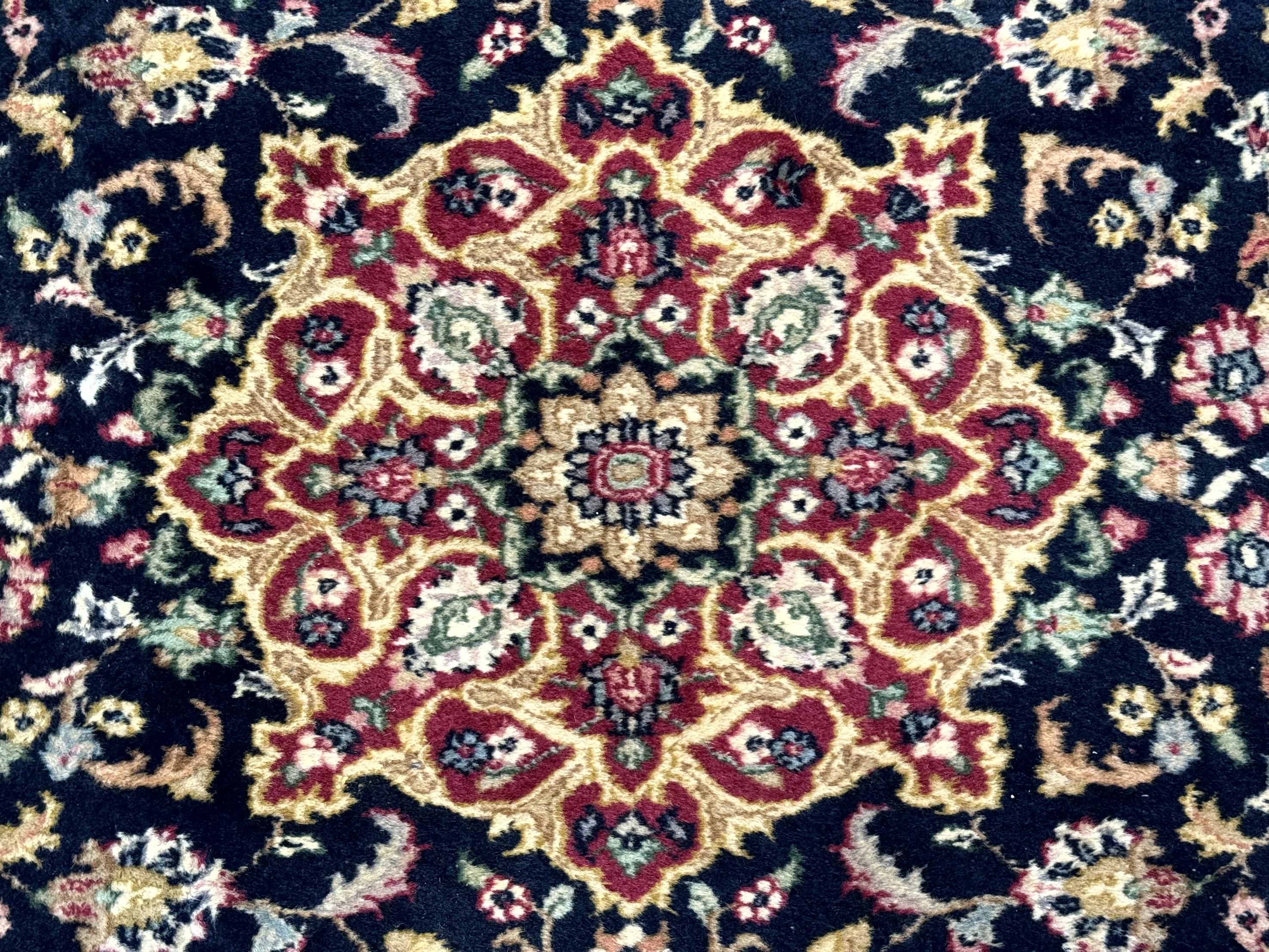 Pak Persian Sarouk Rug 3x5, Navy Blue and Red - Jewel Rugs