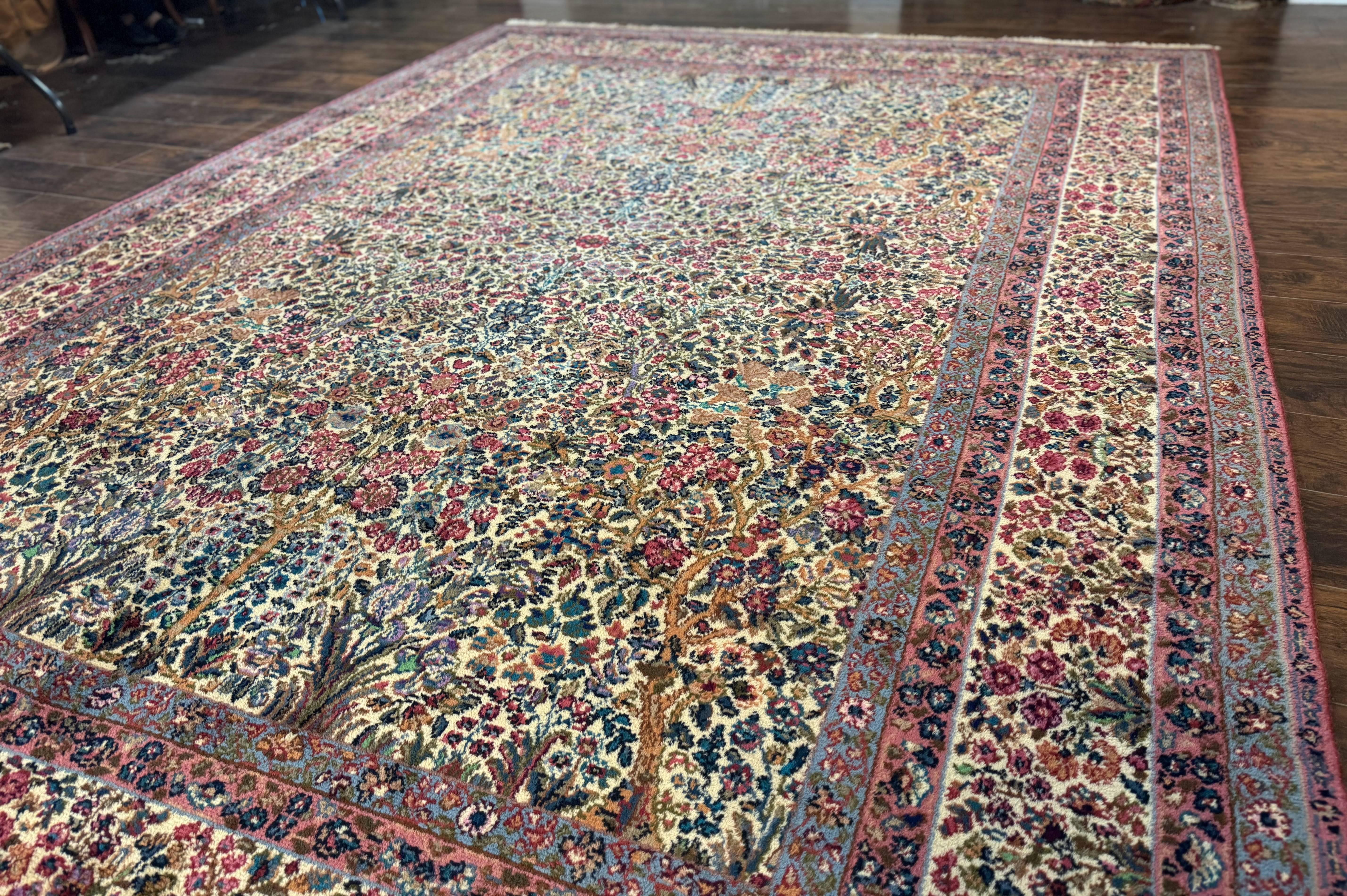 Karastan Rug 9x12, Lanamar Kirman #5519, Wool Karastan Carpet, Antique Floral Karastan Rug, Tree of Life Design Rug, Traditional Rug - Jewel Rugs