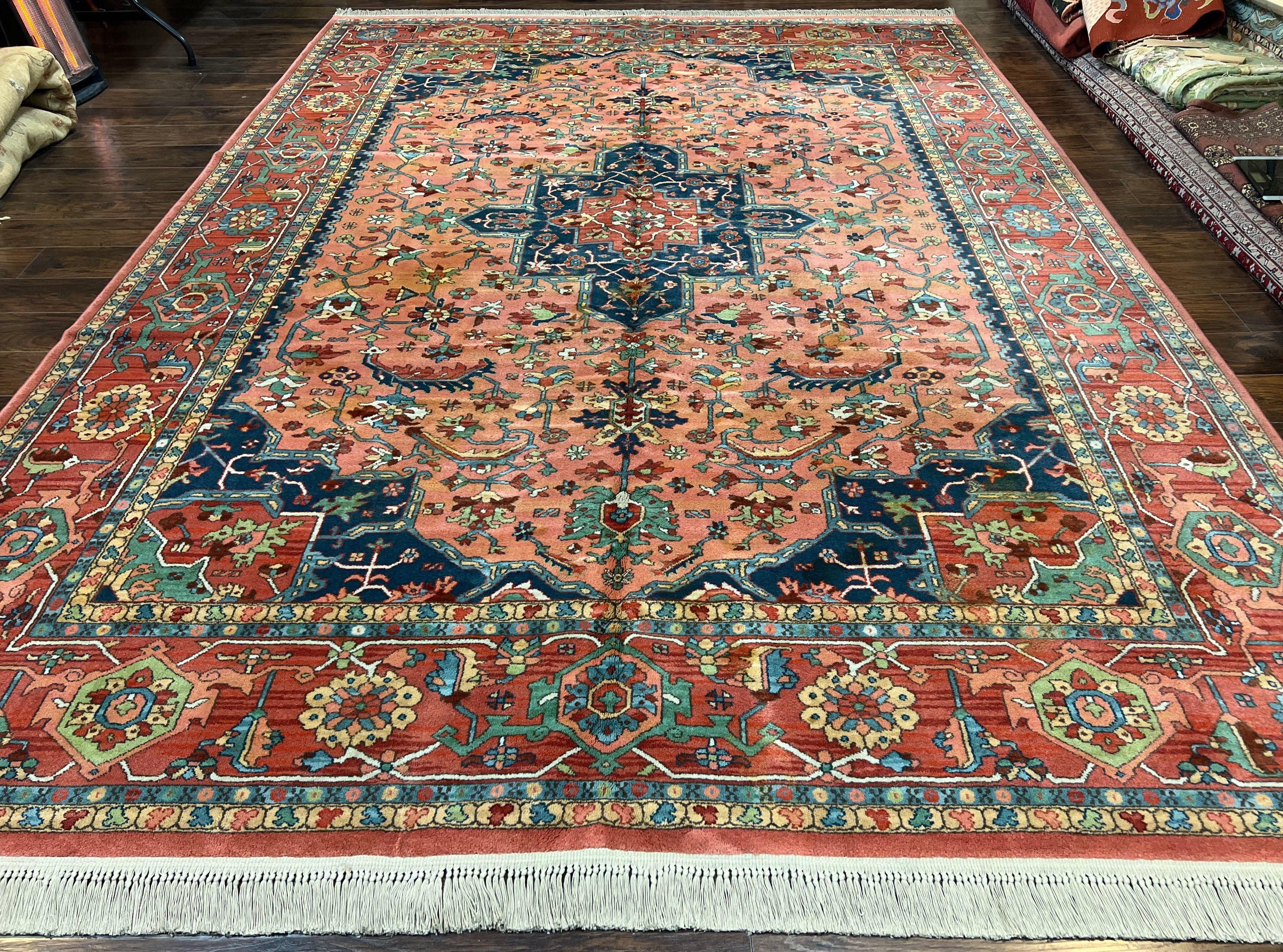 10x14 Karastan Medallion Serapi Rug #736, Vintage Wool Pile Large Karastan Carpet 10 x 14 ft, Discontinued Original 700 Series Area Rug - Jewel Rugs