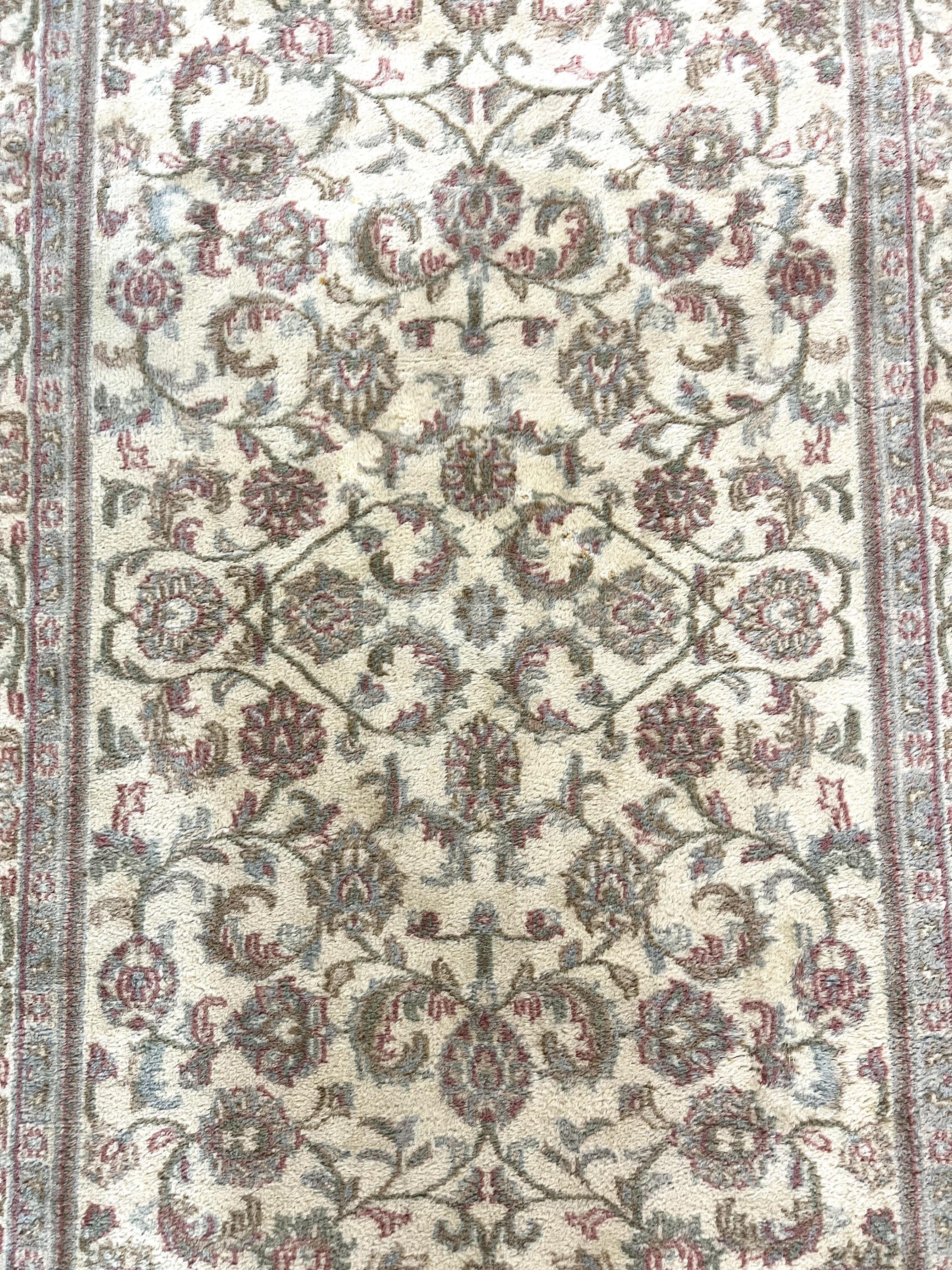 Indo Persian Rug 4x6, Vintage Handmade Wool Carpet, Floral Allover Pattern, Beige, Pair B - Jewel Rugs