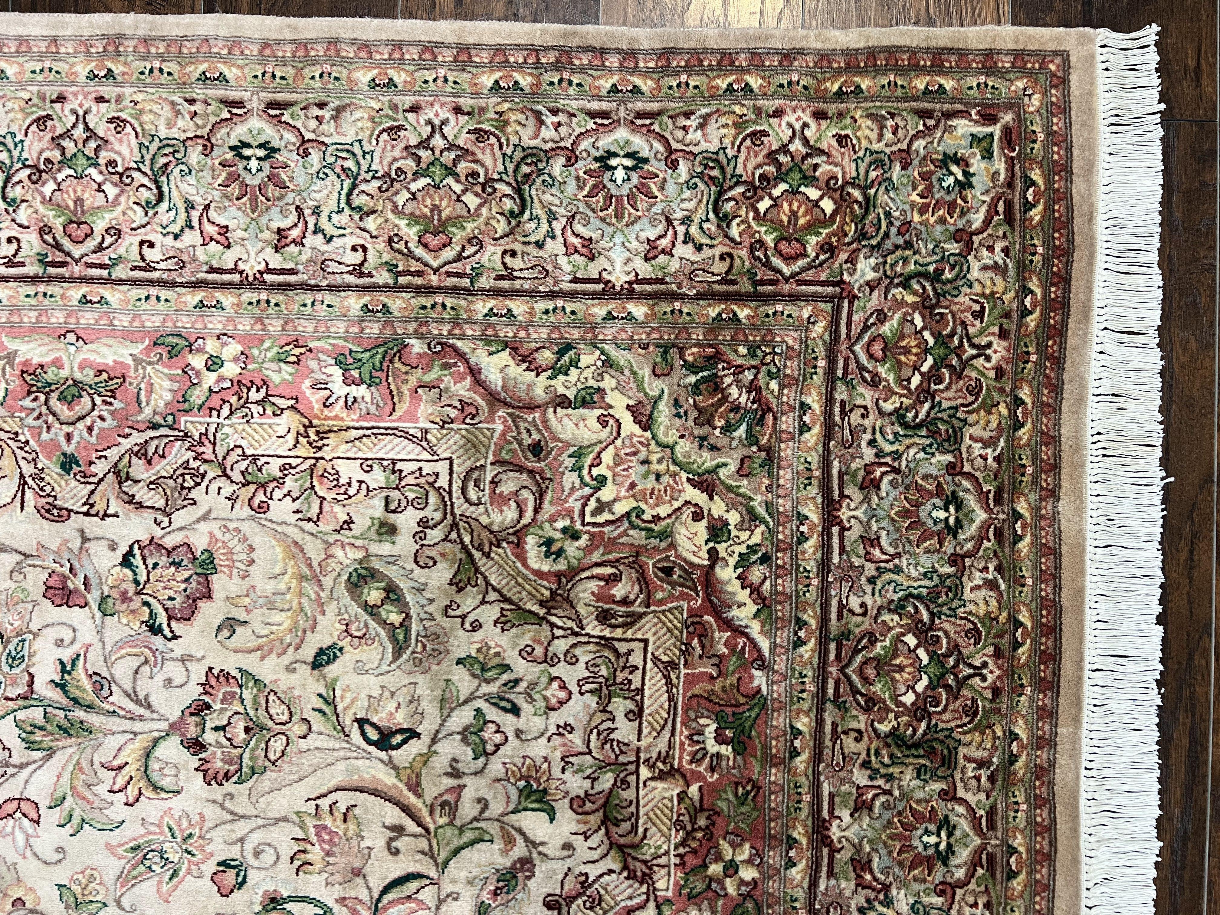 Pak Persian Rug 6x9, Floral Medallion, Vintage Hand Knotted Handmade Traditional Oriental Carpet, Pakistani Rug 6 x 9 ft, Wool Area Rug - Jewel Rugs