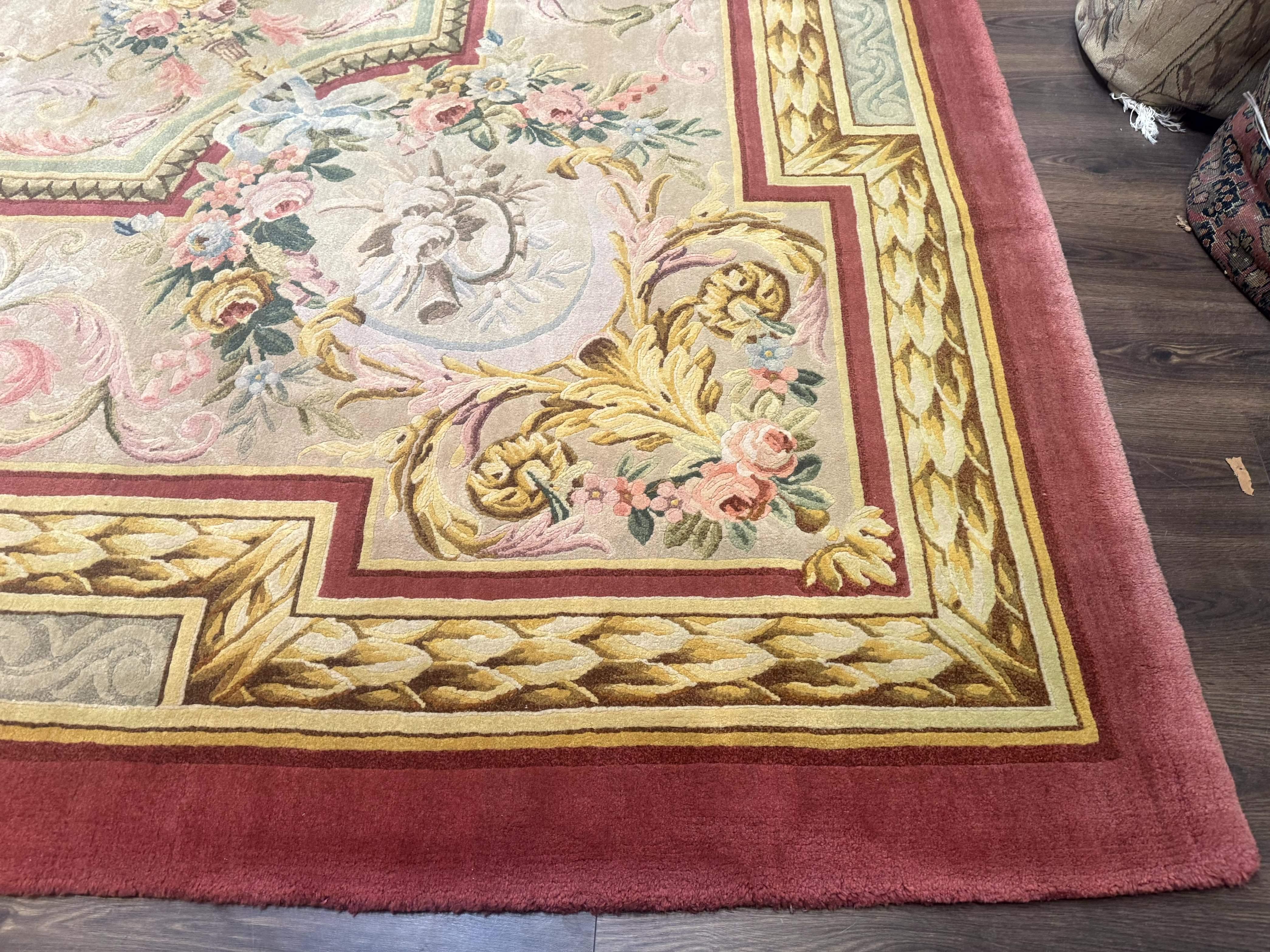 Palace Size Aubusson Rug 13 x 20 ft - Oversized Wool Carpet - Jewel Rugs