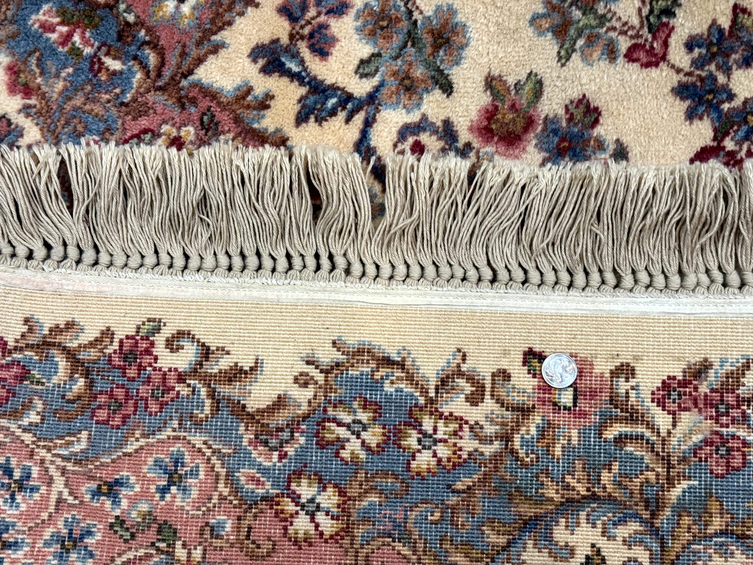 8.8 x 10.6 Karastan Kirman Rug #788, Wool Vintage Discontinued Floral Carpet - Jewel Rugs