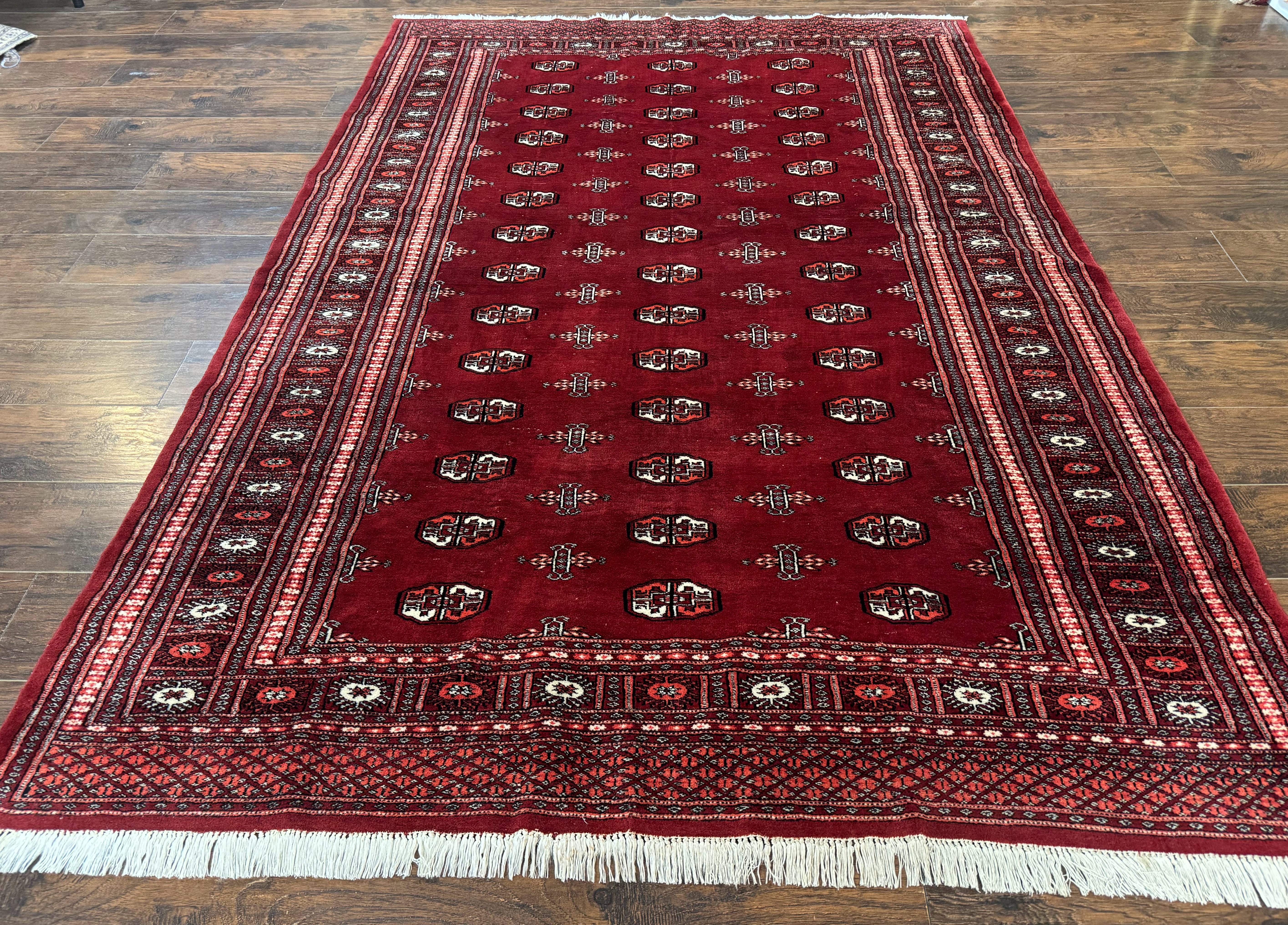 Pakistani Bokhara Rug 6x9 – Red, Hand-Knotted Wool, Vintage Turkoman Carpet - Jewel Rugs