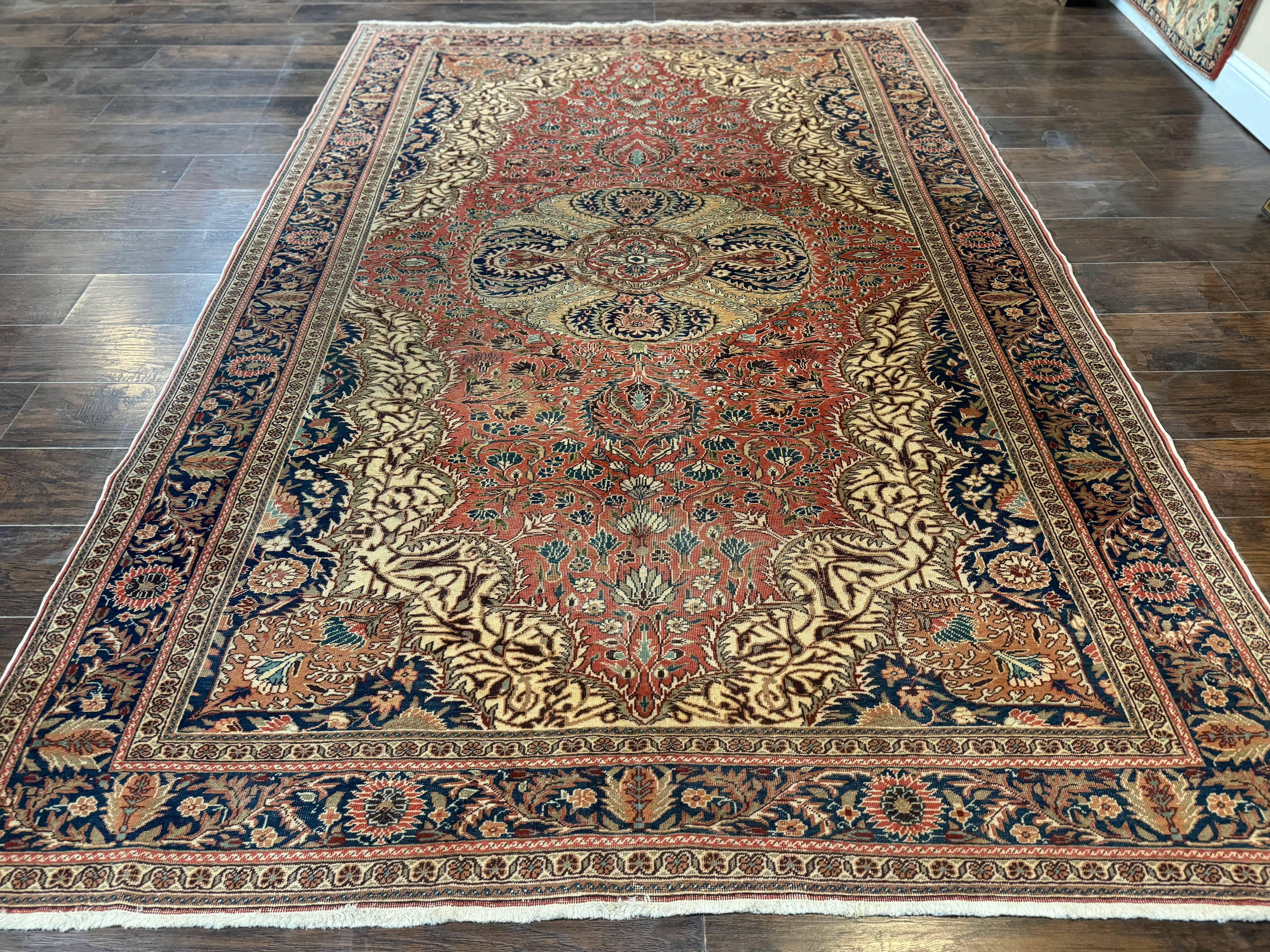 Turkish Kayseri Rug 6x10, Antique Turkish Carpet, Floral Medallion, Oriental Carpet, Red - Jewel Rugs