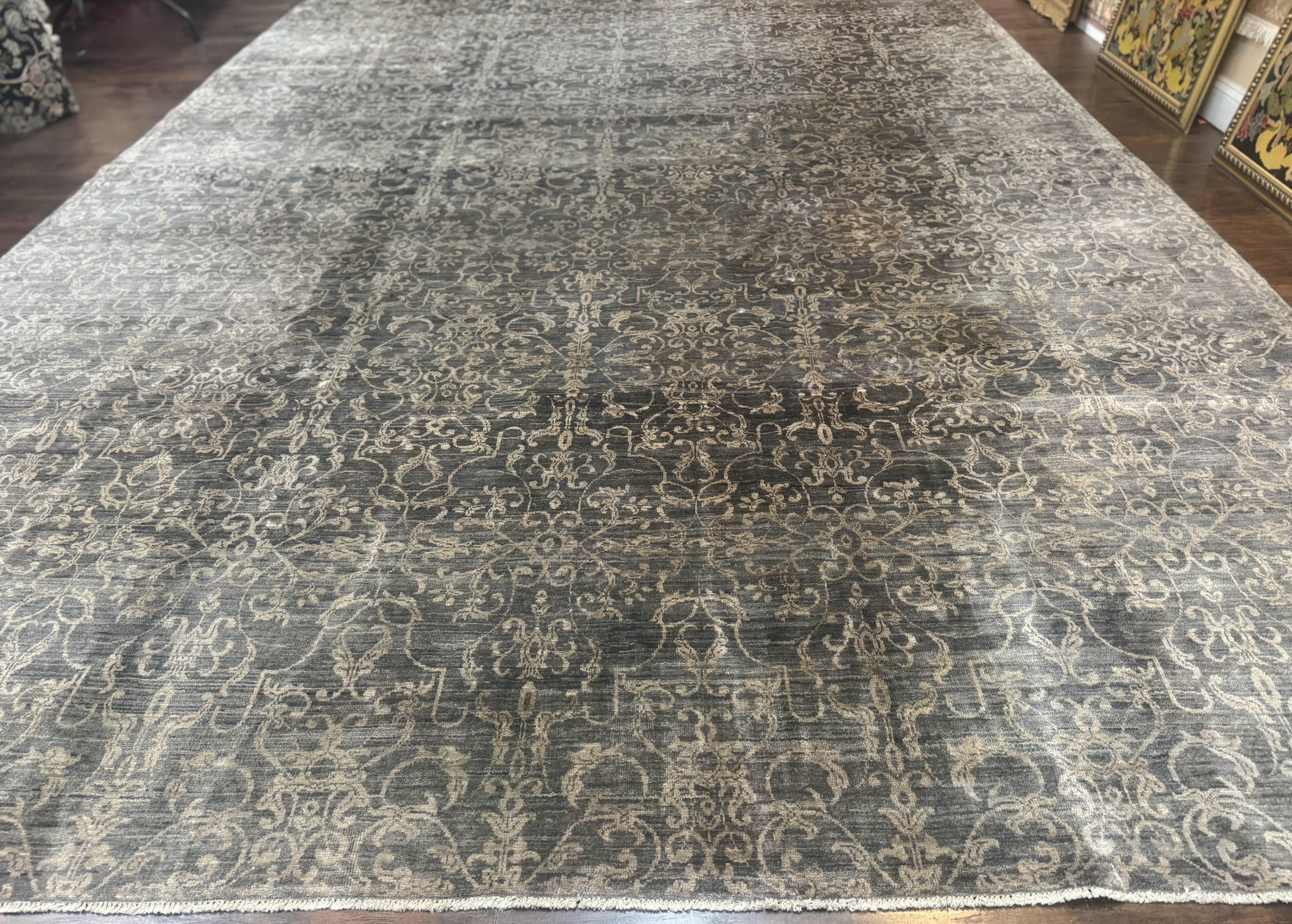 Large Palace Sized Indian Rug 11x18, Handmade Area Rug, Modern Contemporary - Jewel Rugs