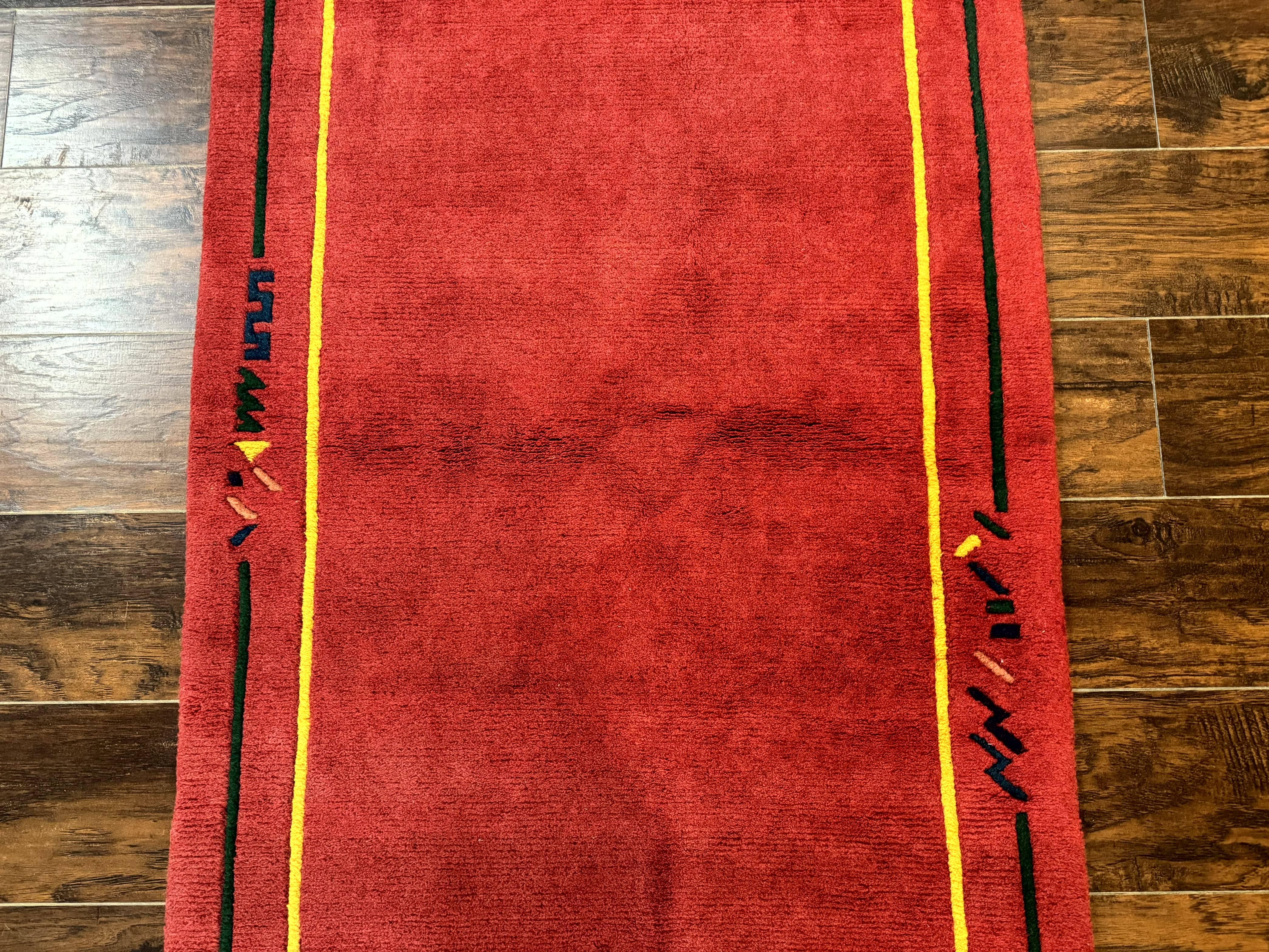 Indo Persian Gabbeh Rug 3x5, Red - Jewel Rugs