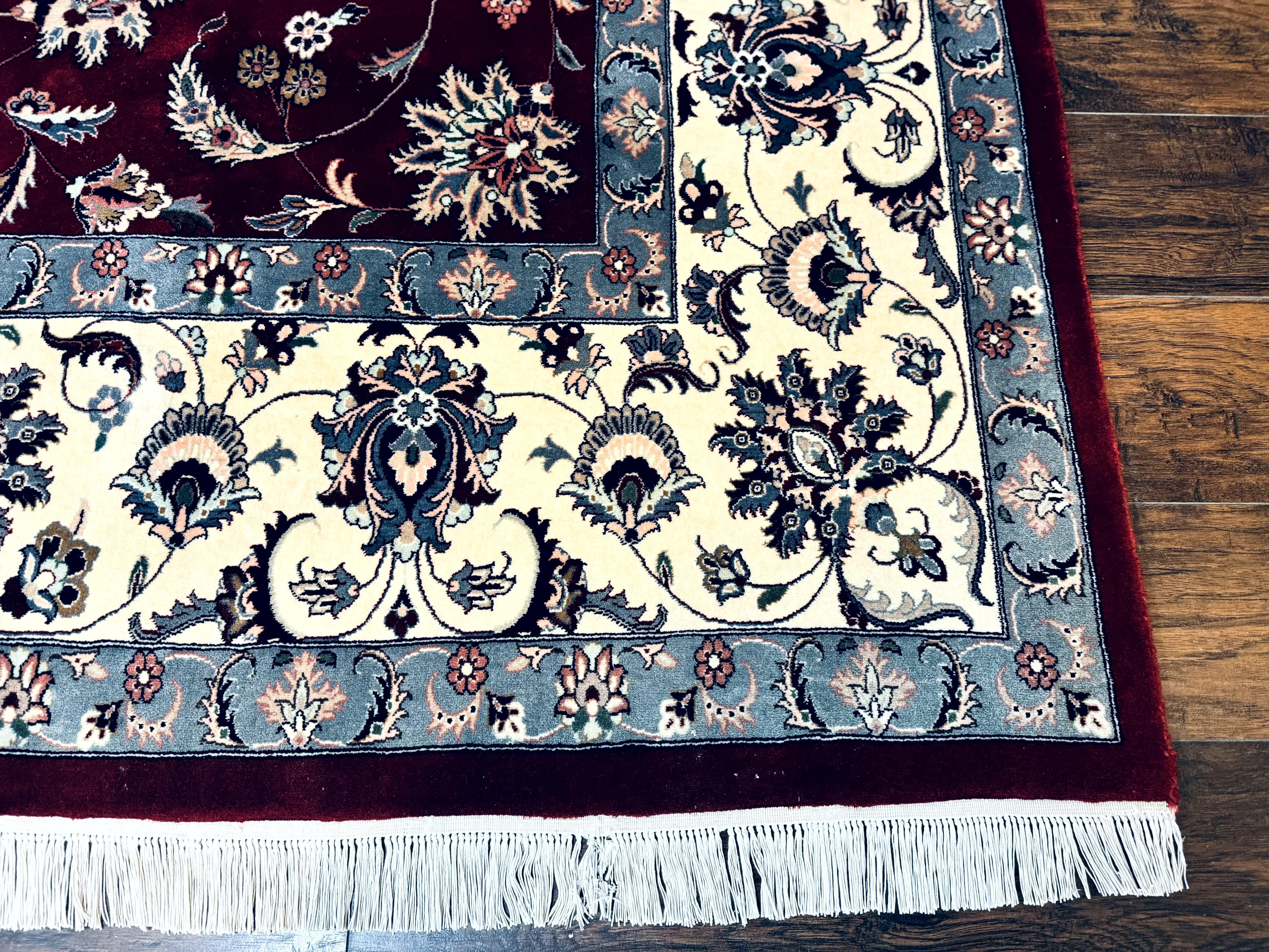 Pak Persian Rug 9x12, Maroon and Ivory, Wool Handmade Vintage - Jewel Rugs
