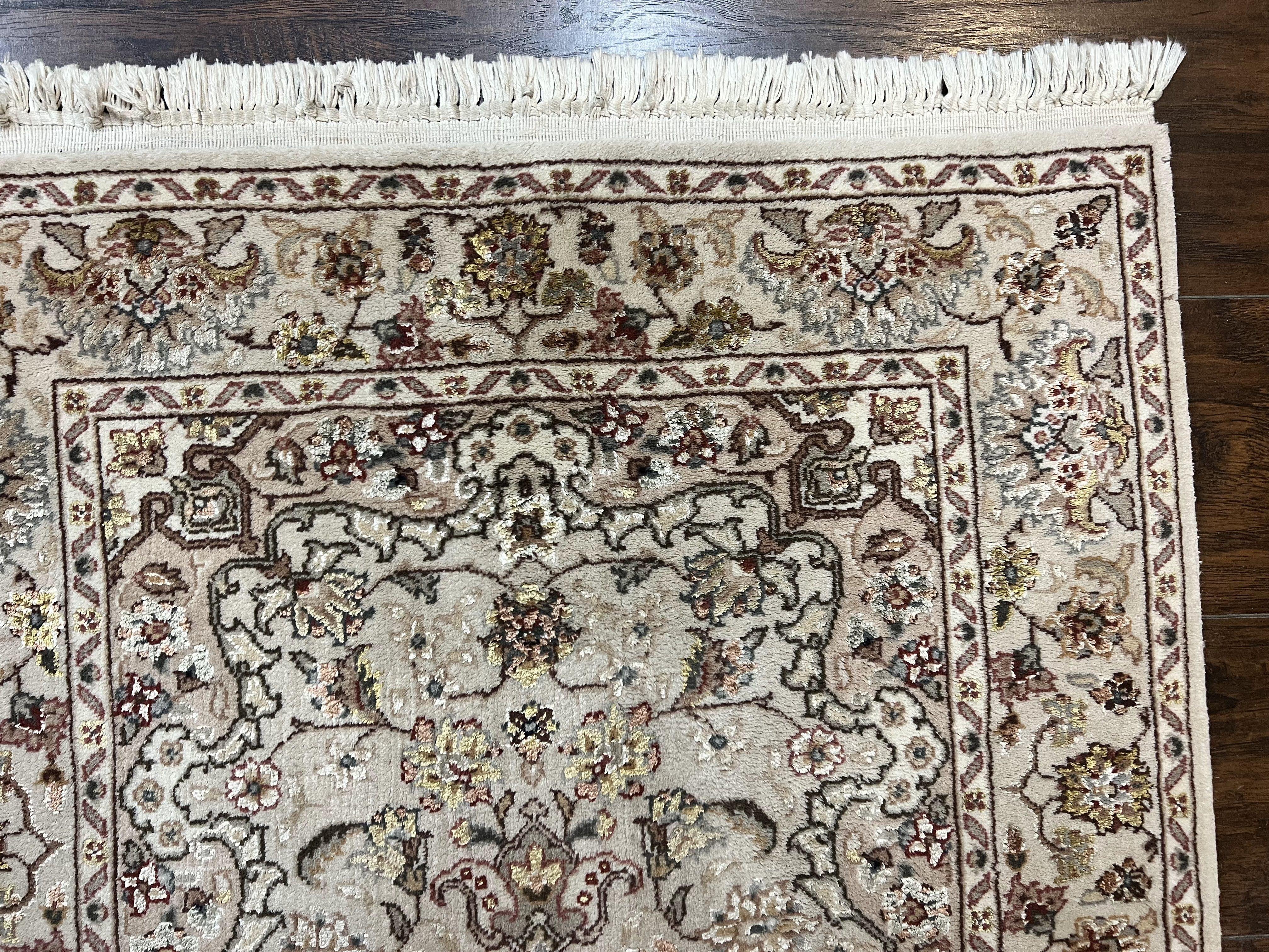 Sino Persian Rug 2.5 x 4, Hand Knotted Oriental Carpet, Small Persian Rug, Floral Medallion, Wool, Vintage - Jewel Rugs