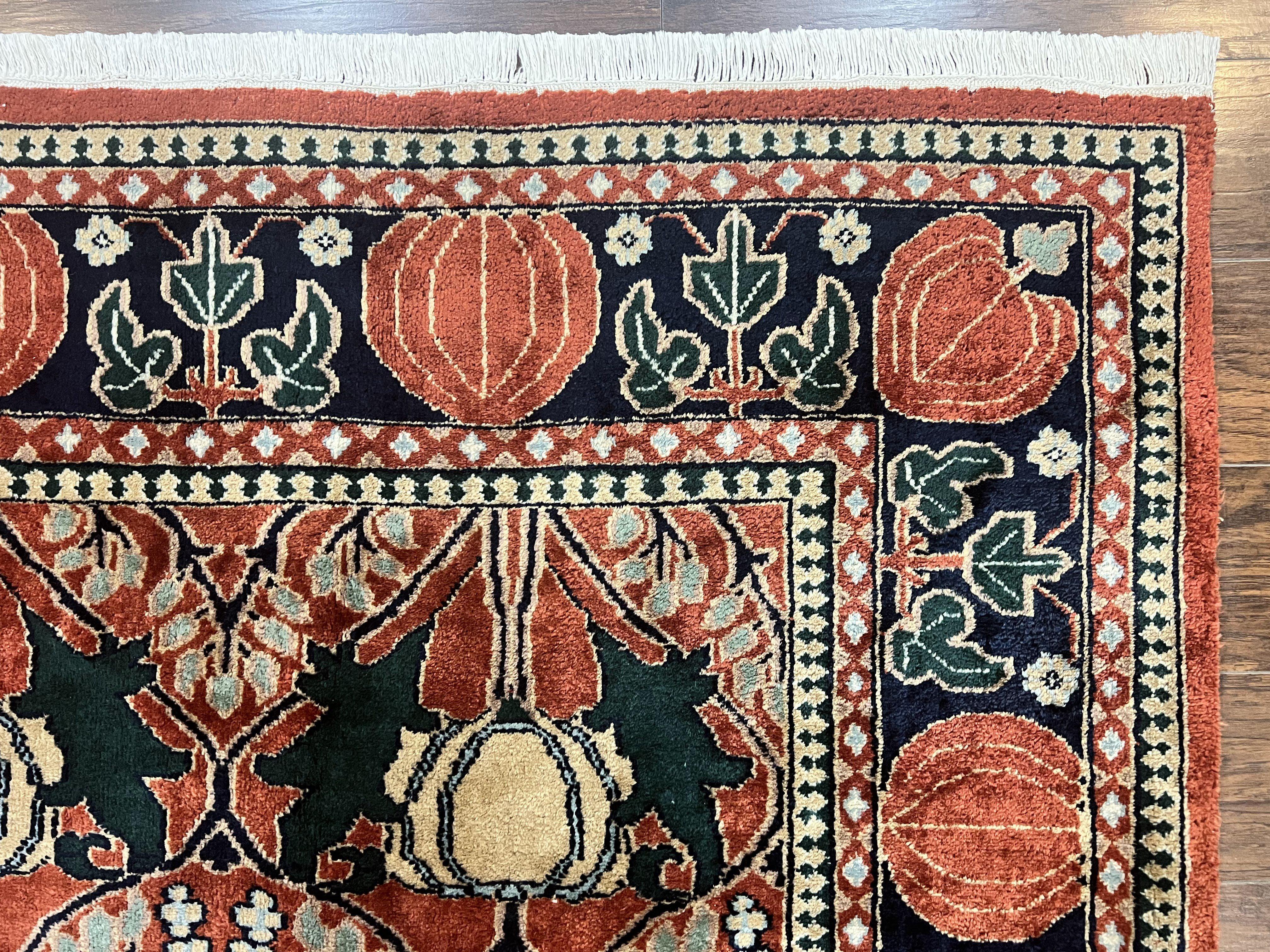 Indo Persian Bidjar Rug 8x10, Red and Black, Handmade Vintage Wool Carpet - Jewel Rugs