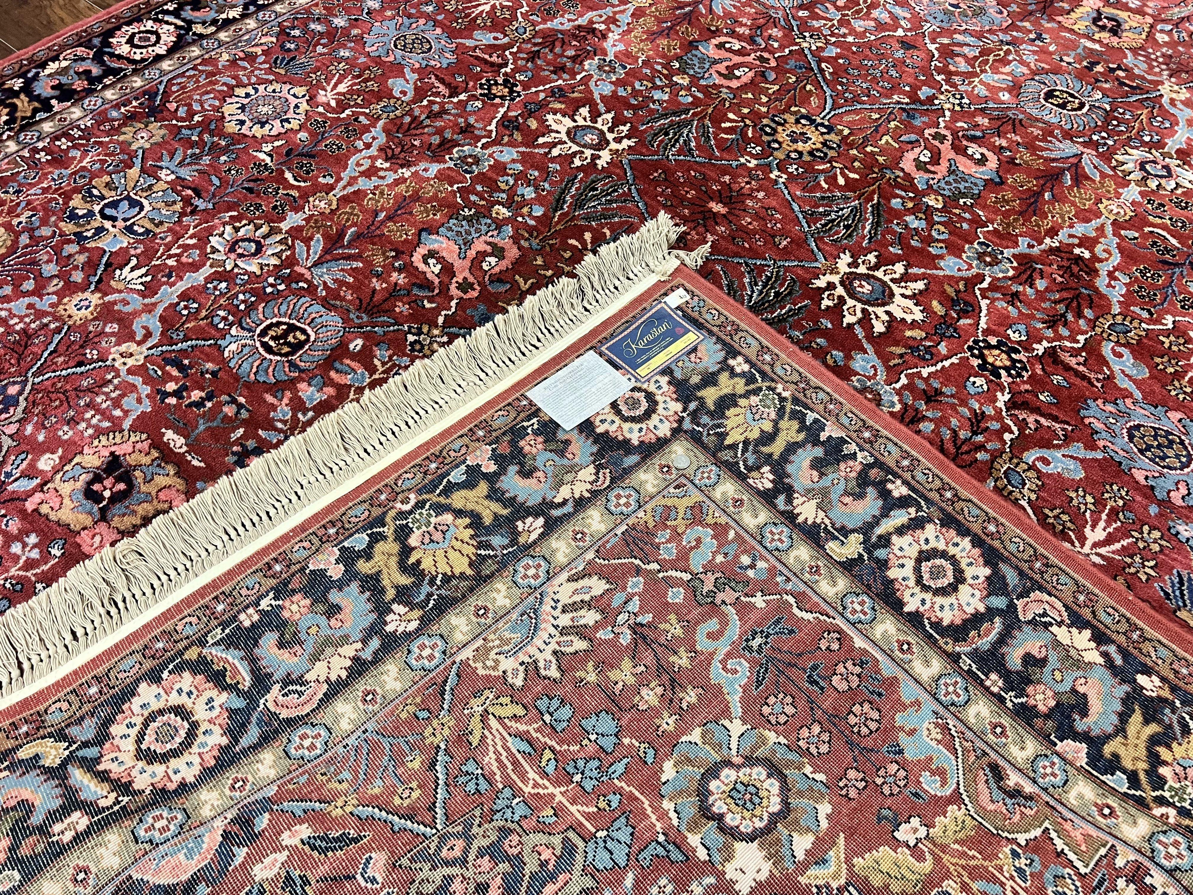 Karastan Rug 8.8 x 10.6 Ispahan #766, Vintage Wool Karastan Carpet, Rare, Discontinued Original 700 Series, Red Karastan Area Rug - Jewel Rugs