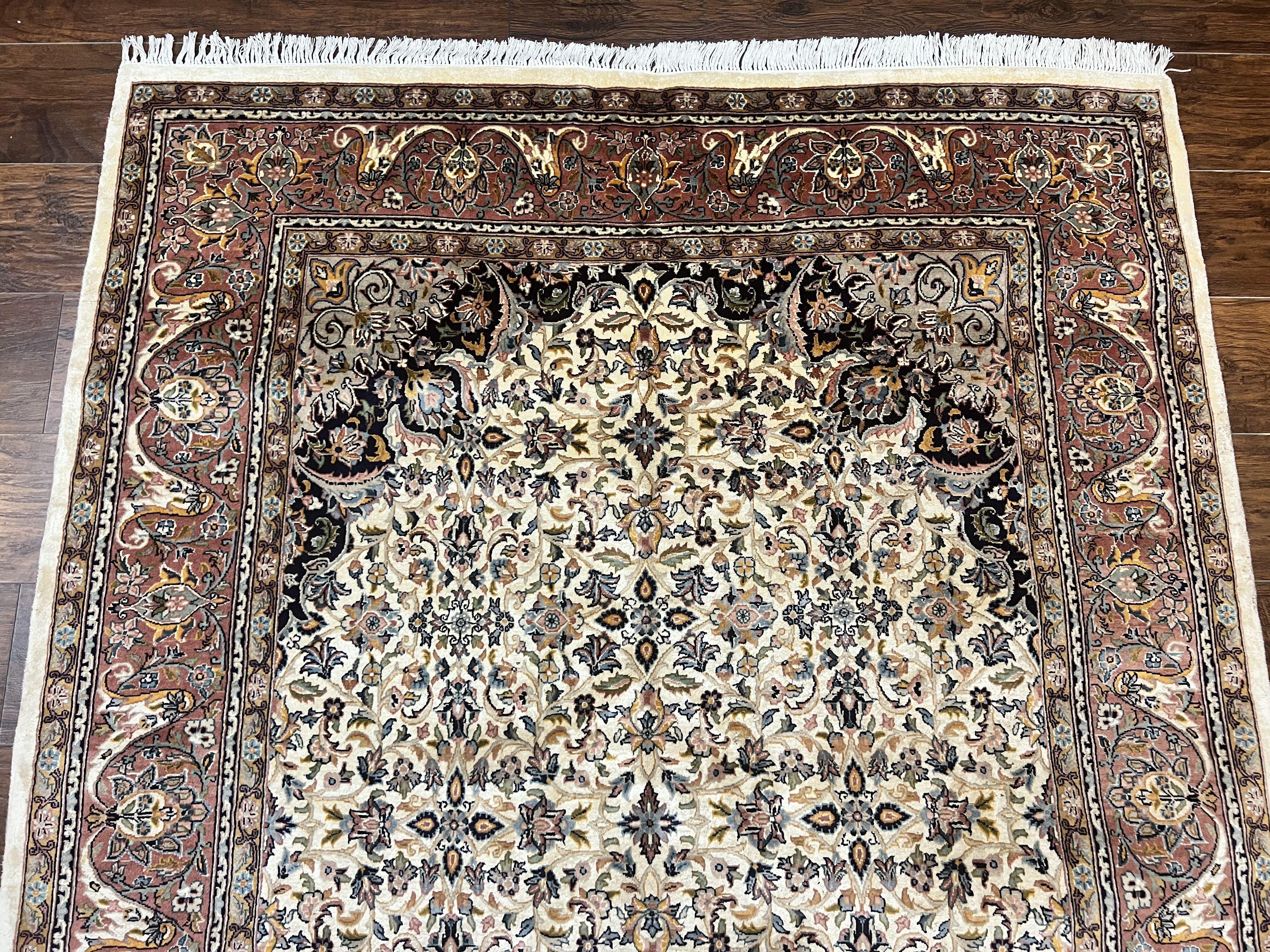 Pak Persian Rug 5x8, Handmade Wool Oriental Carpet, Vintage Rug, Floral Allover, Very Fine 320 KPSI - Jewel Rugs