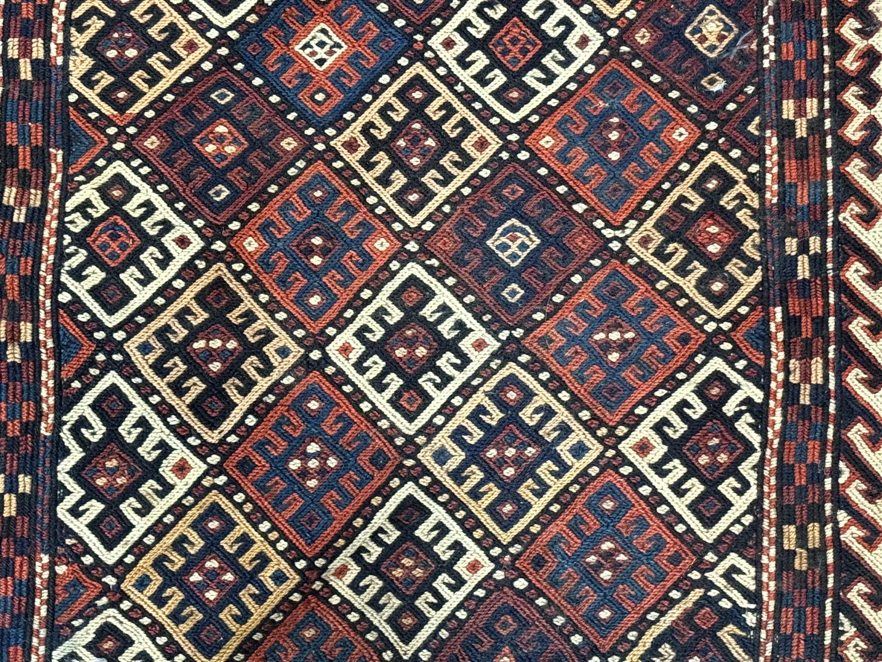 Persian Tribal Double Saddle Bag Rug, Antique Khorjin, Shahsavan Nomadic Weaving - Jewel Rugs