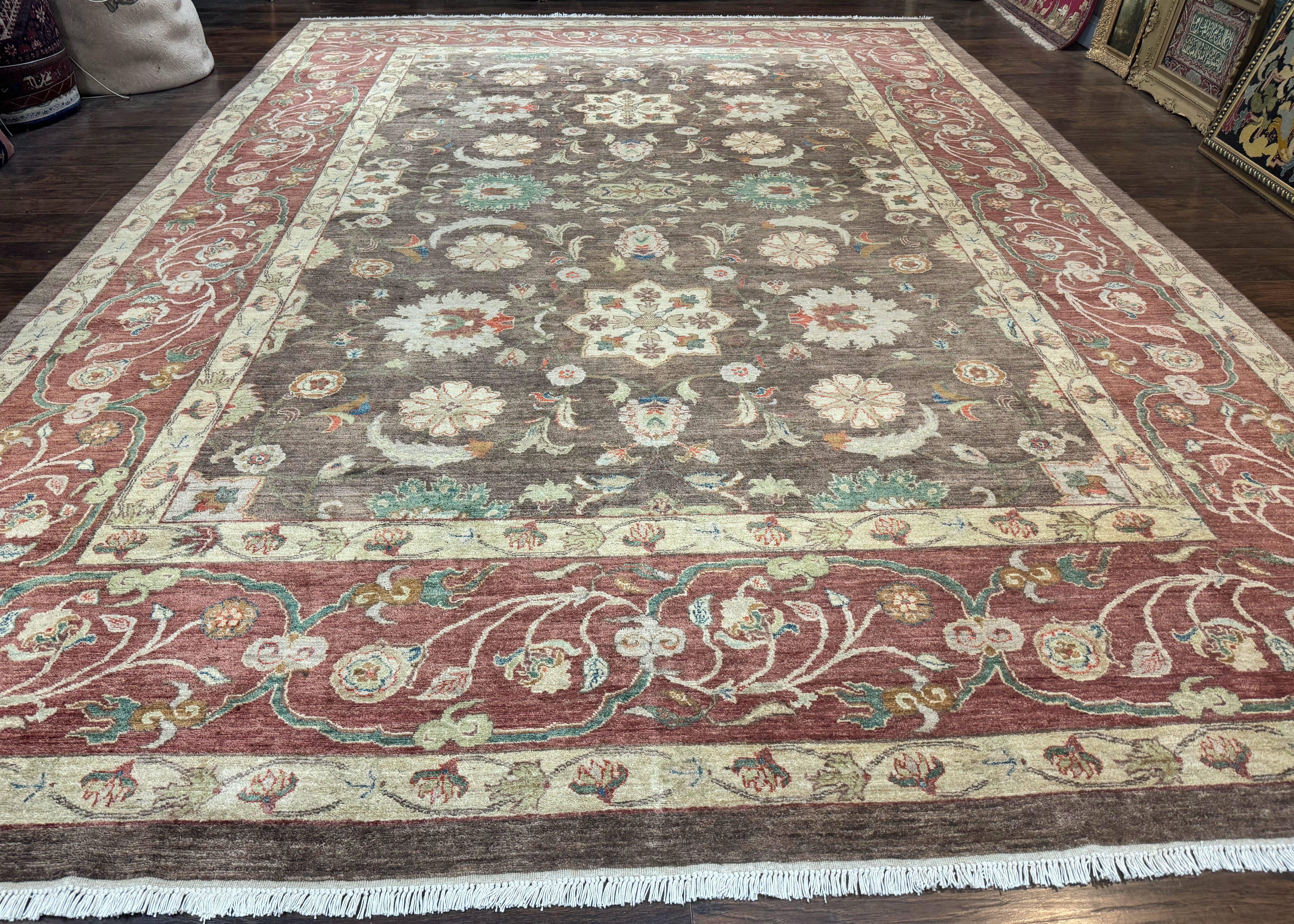 Peshawar Rug 10x15, Pak Persian Sultanabad Rug, VIntage Wool Floral Handmade Carpet, Pakistani Rug - Jewel Rugs