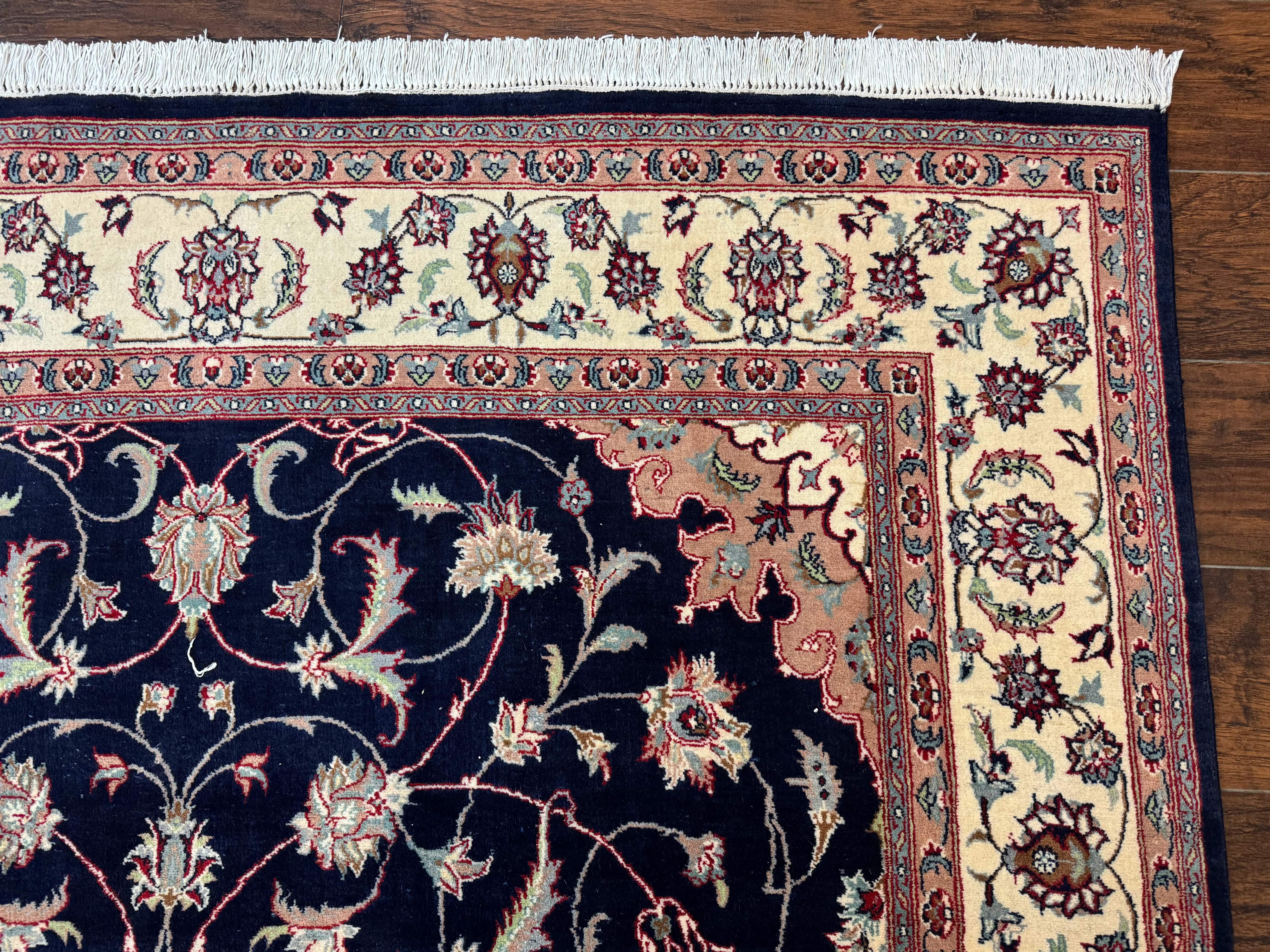 Navy Blue Pak Persian Rug 6x10, Floral Medallion, Traditional Persian Area Rug, Fine 240 KPSI - Jewel Rugs