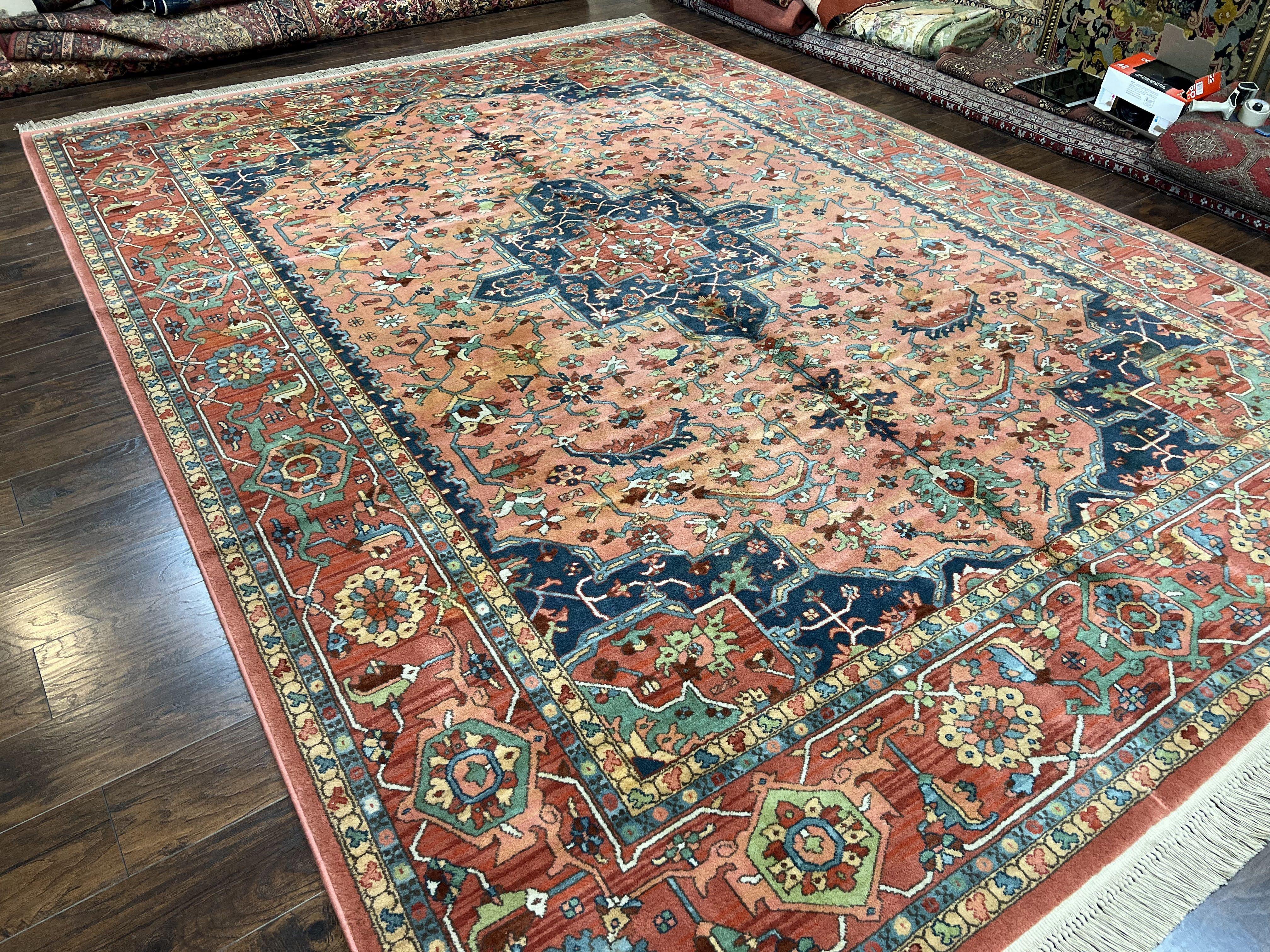 10x14 Karastan Medallion Serapi Rug #736, Vintage Wool Pile Large Karastan Carpet 10 x 14 ft, Discontinued Original 700 Series Area Rug - Jewel Rugs