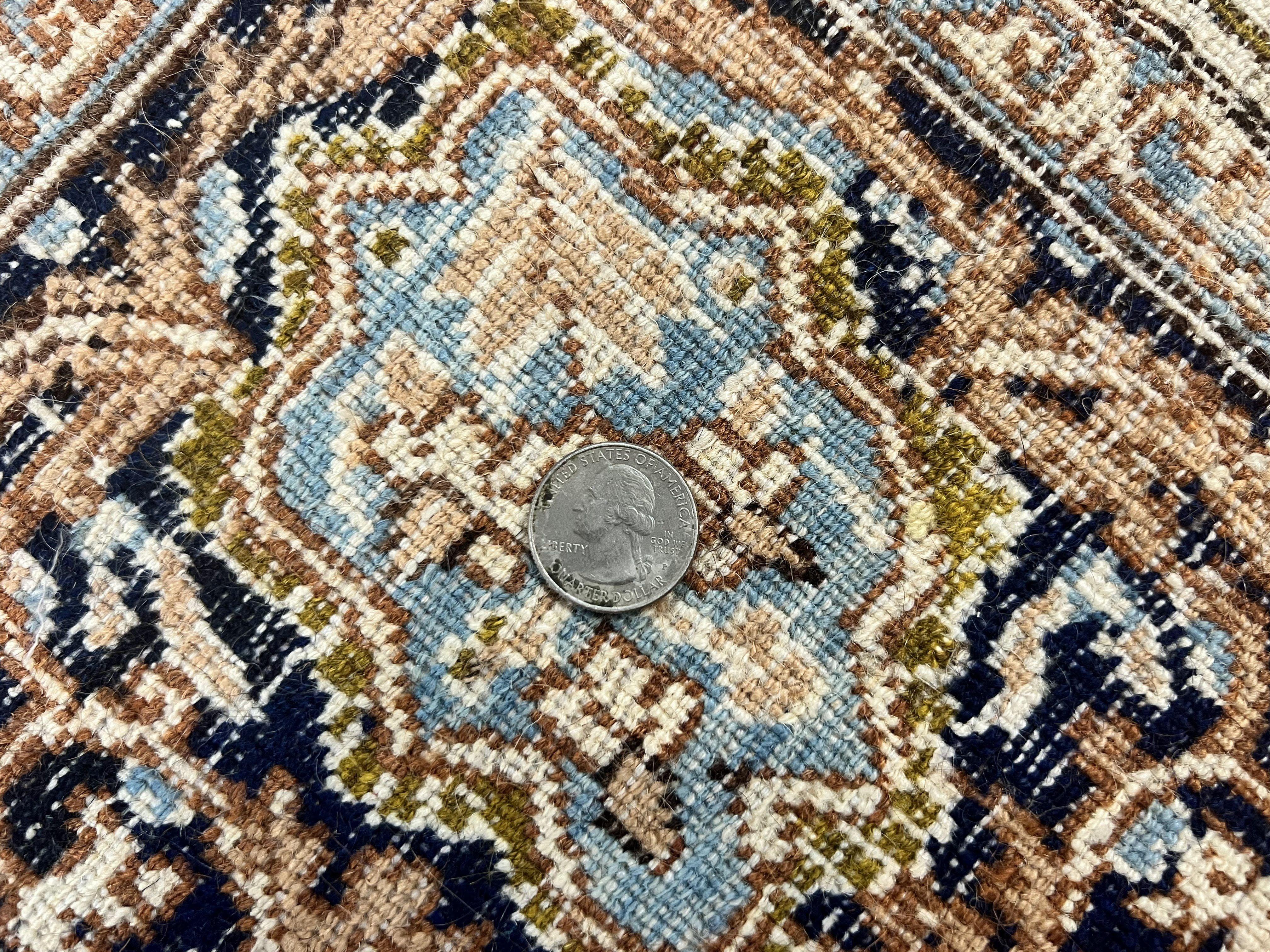 Square Persian Kirman Rug 4x4, Semi Open Field, Handmade - Jewel Rugs