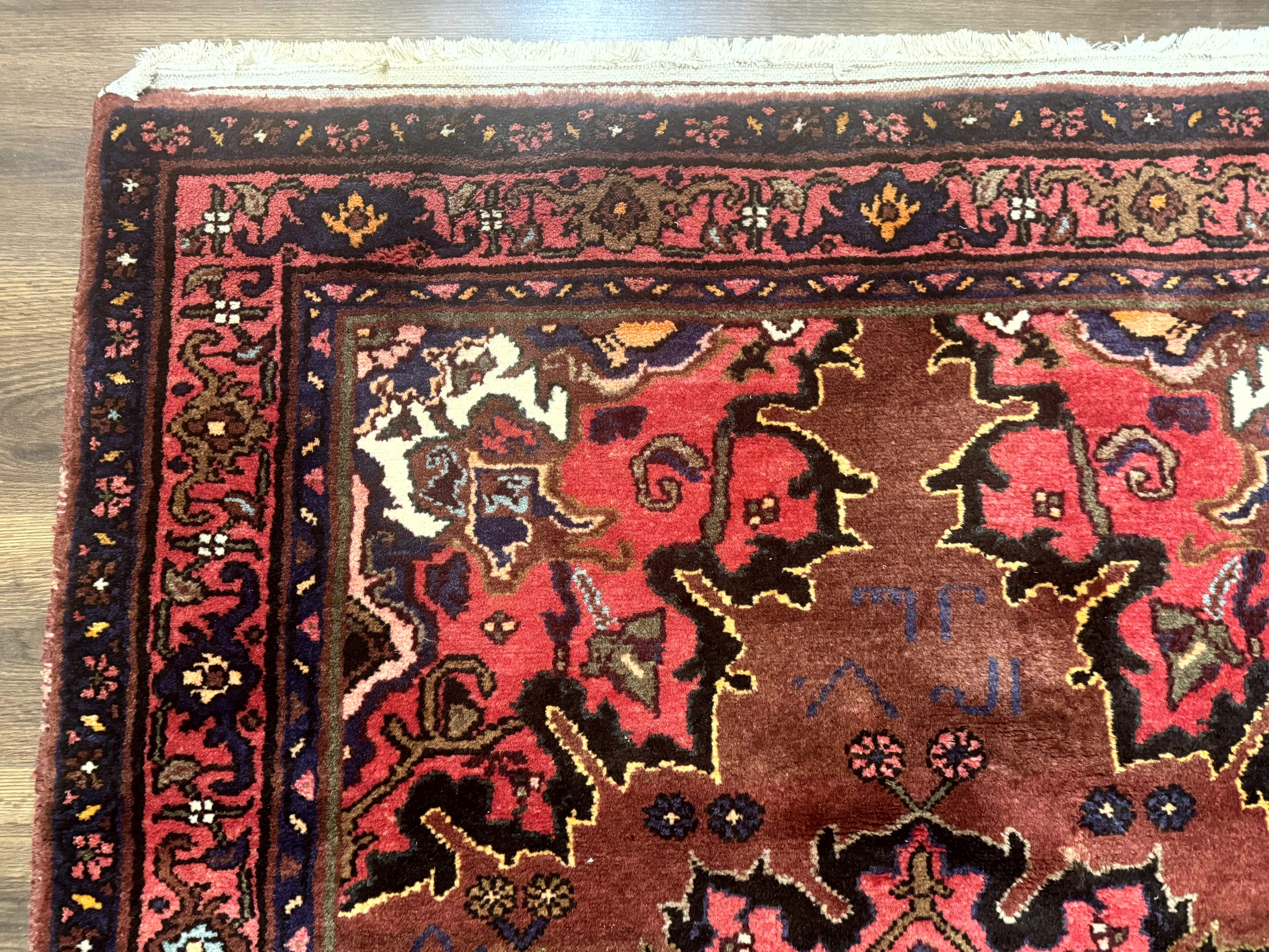 Persian Tafresh Rug 4x7 – Red, Large Medallion, Hand-Knotted Wool Vintage Carpet - Jewel Rugs