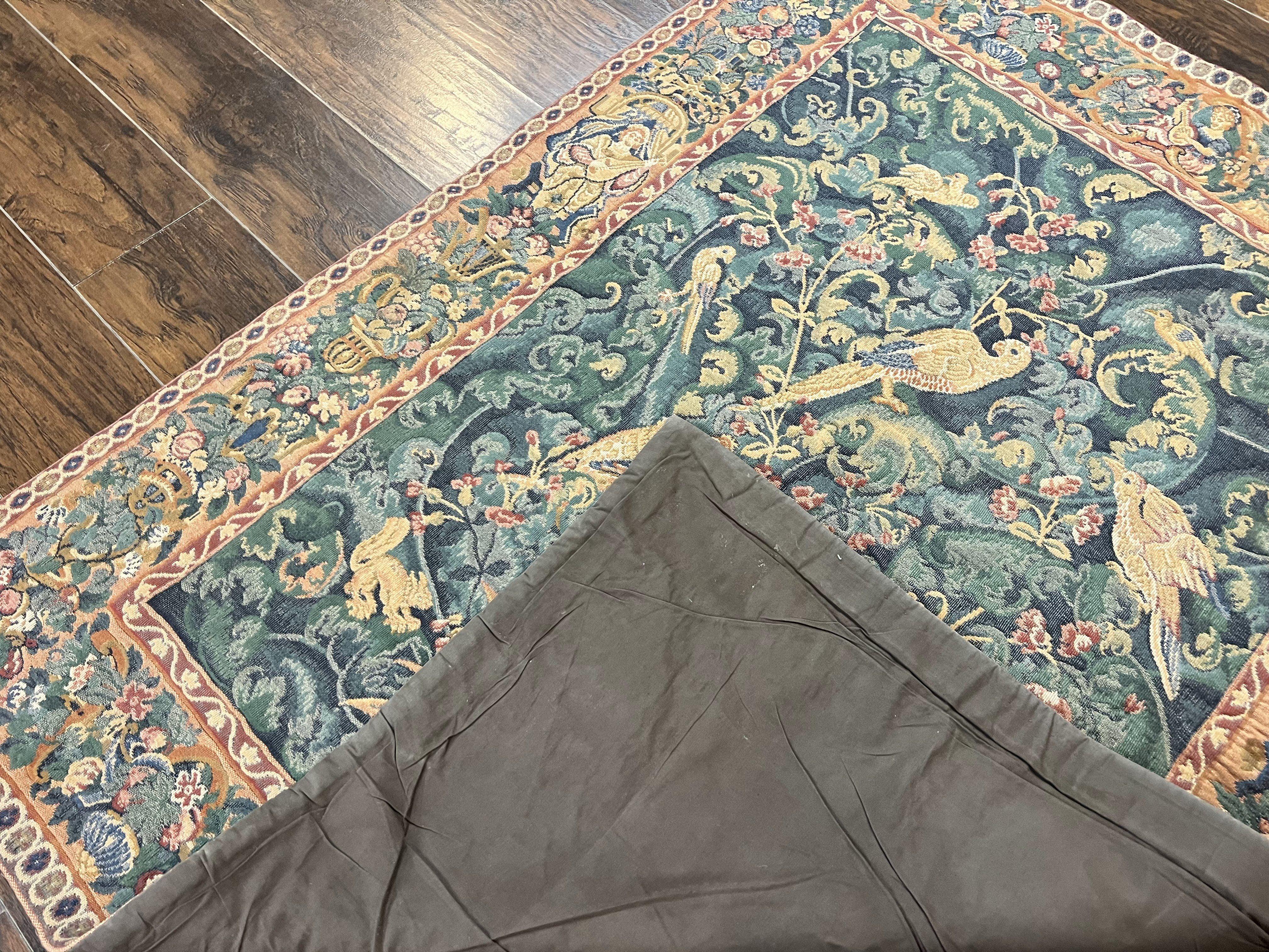 Vintage Tapestry 4x5 ft, Birds & Musicians, Animal Pictorials - Jewel Rugs