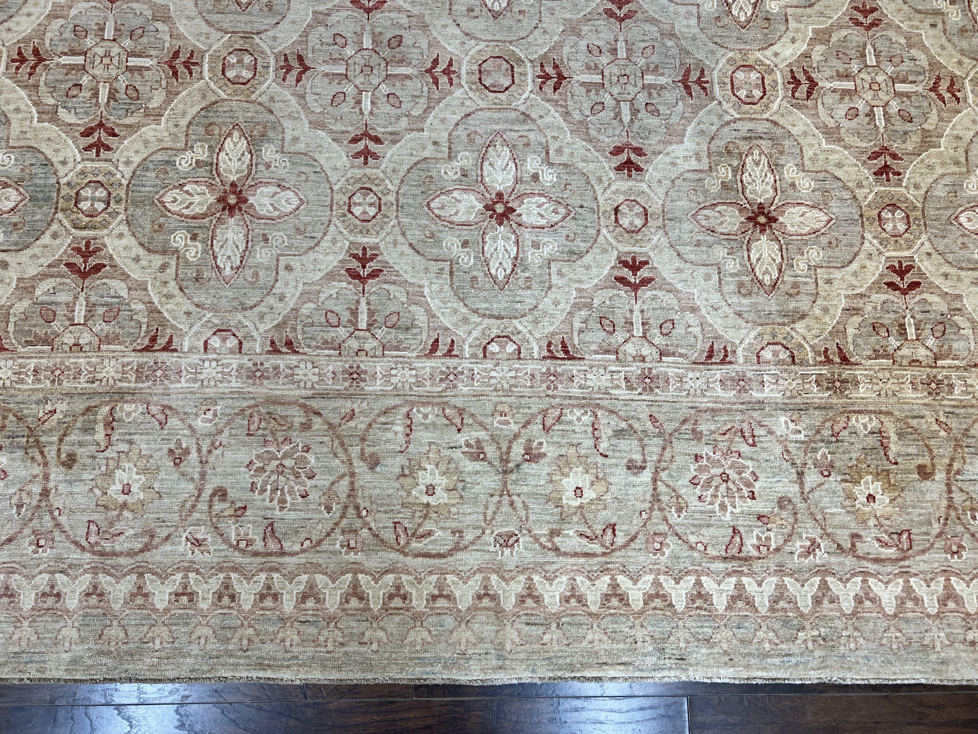 Turkish Oushak Rug 10x14, Neutral Colors Large Room Sized Handmade Wool Area Rug, Farmhouse Rug, Hand Knotted Oushak 10 x 14 ft, Gray Taupe - Jewel Rugs