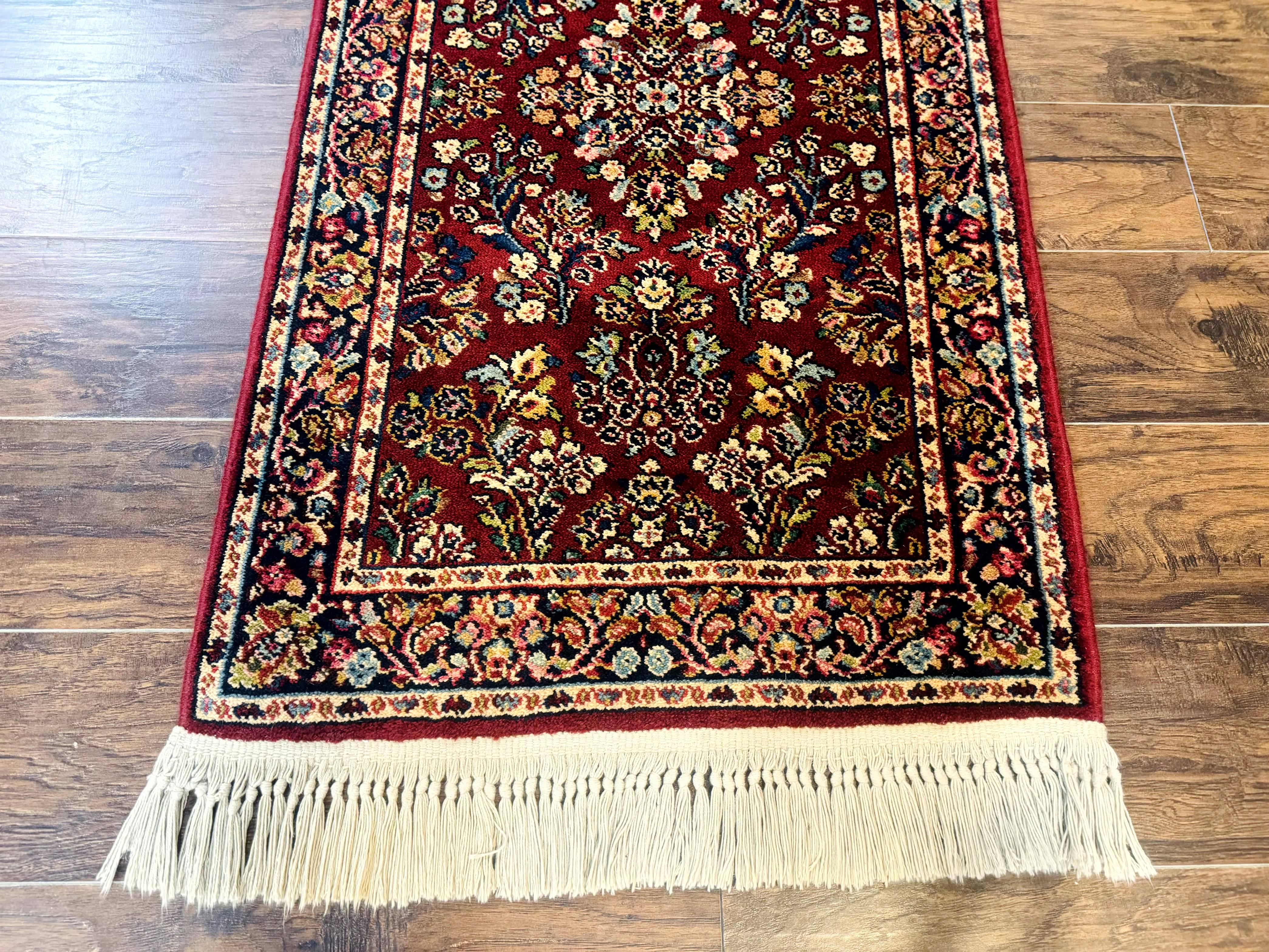 Small Karastan Rug 2.6 x 4 Red Sarouk #785, Karastan Wool Pile Rug, Original 700 Series, Discontinued Vintage Karastan Carpet - Jewel Rugs