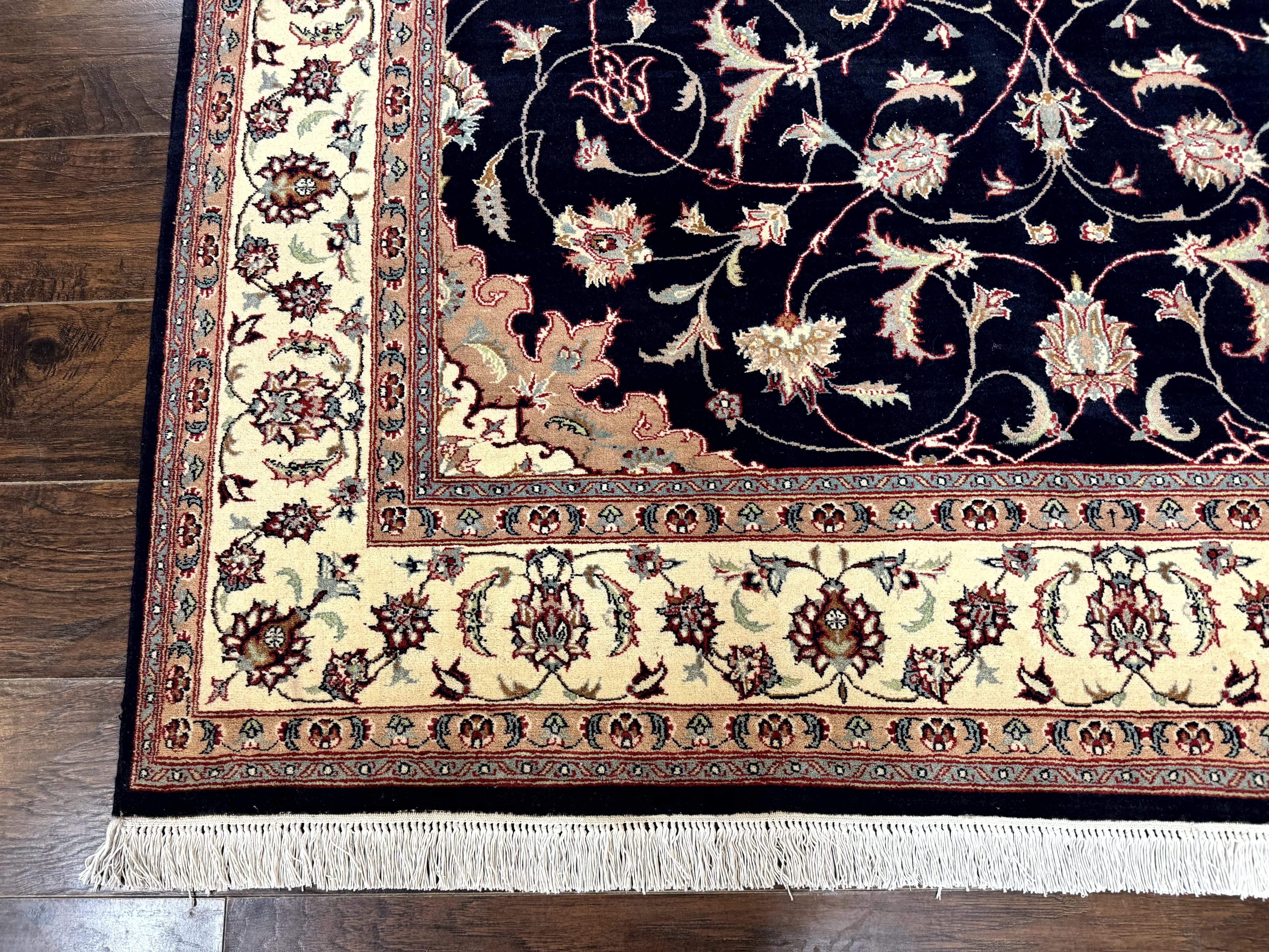 Navy Blue Pak Persian Rug 6x10, Floral Medallion, Traditional Persian Area Rug, Fine 240 KPSI - Jewel Rugs