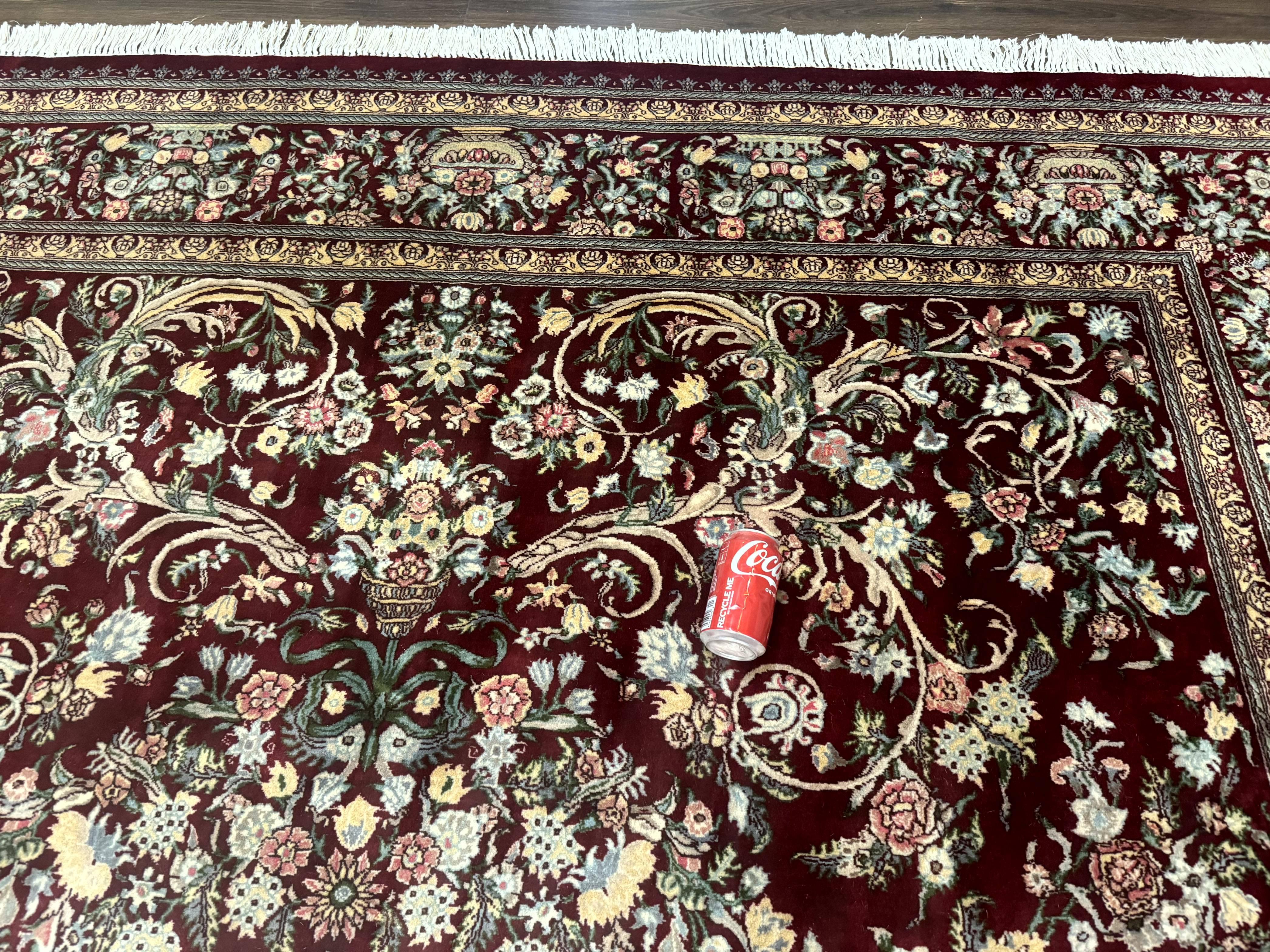 Burgundy Persian Rug 8x10, Pak Persian Floral Carpet, Very Fine 300 KPSI - Jewel Rugs