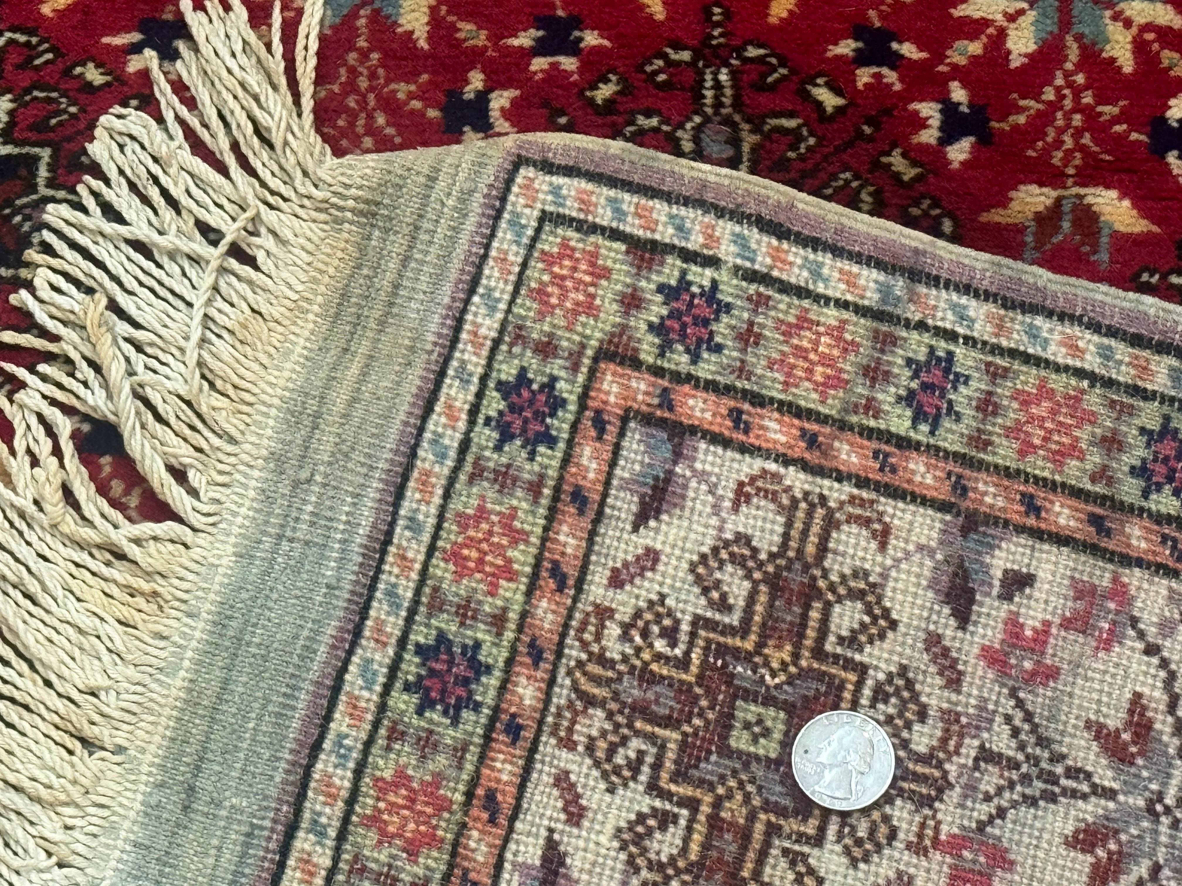 Turkish Sivas Rug 4x6, Red and Cream, Allover Design, Handmade Vintage - Jewel Rugs