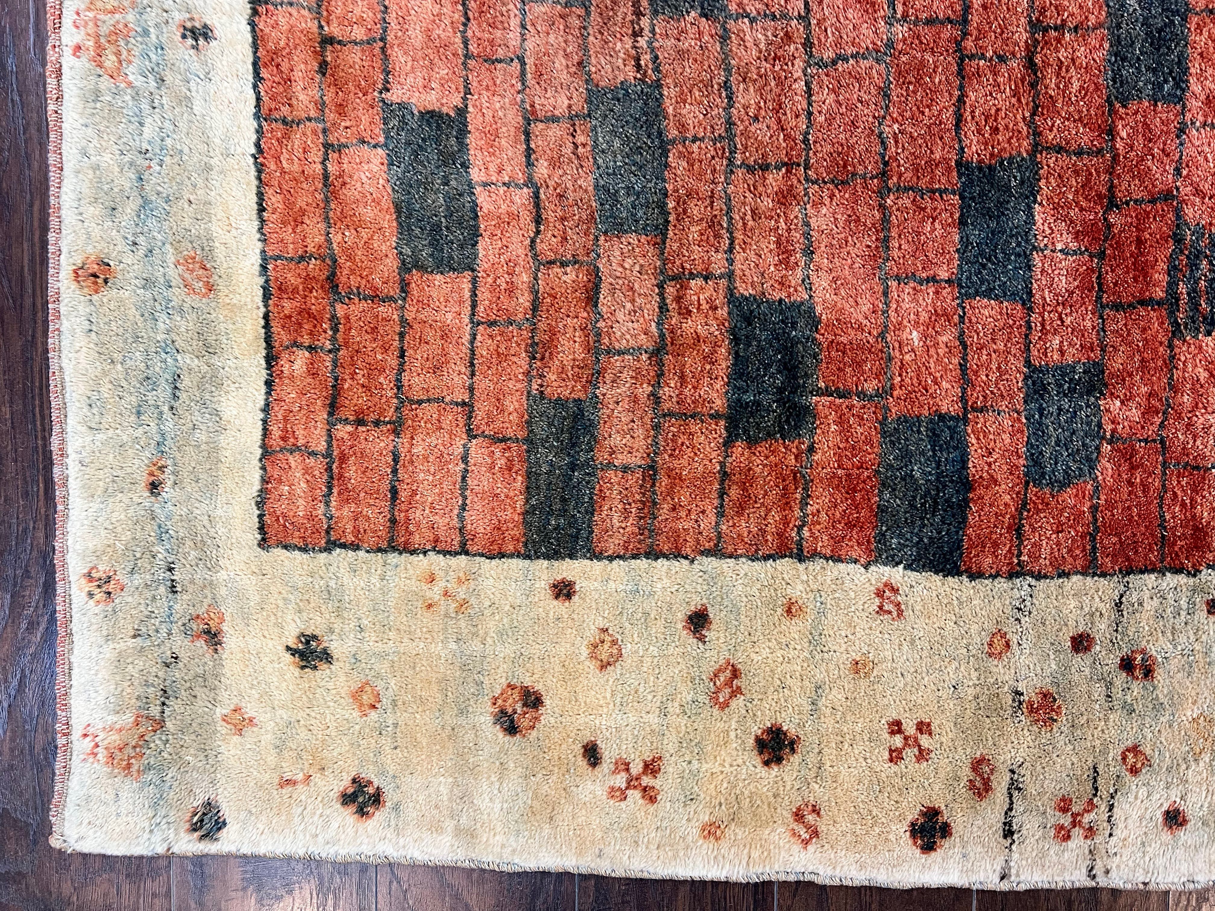 Persian Gabbeh Rug 6x8 ft, Wool Handmade Tribal Rug - Jewel Rugs