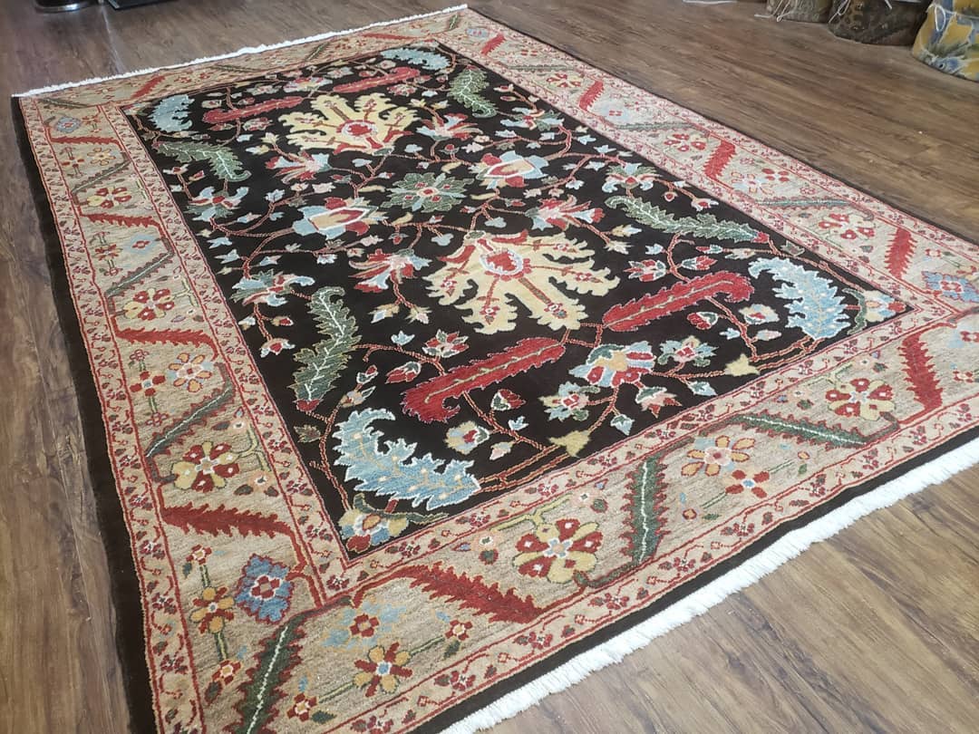 Peshawar Rug, 6x9 Rug, Hand Knotted Wool Area Rug, Black and Silver Rug, Unique Oriental Carpet, Handmade, Medium Sized Rug, Persian Rug - Jewel Rugs