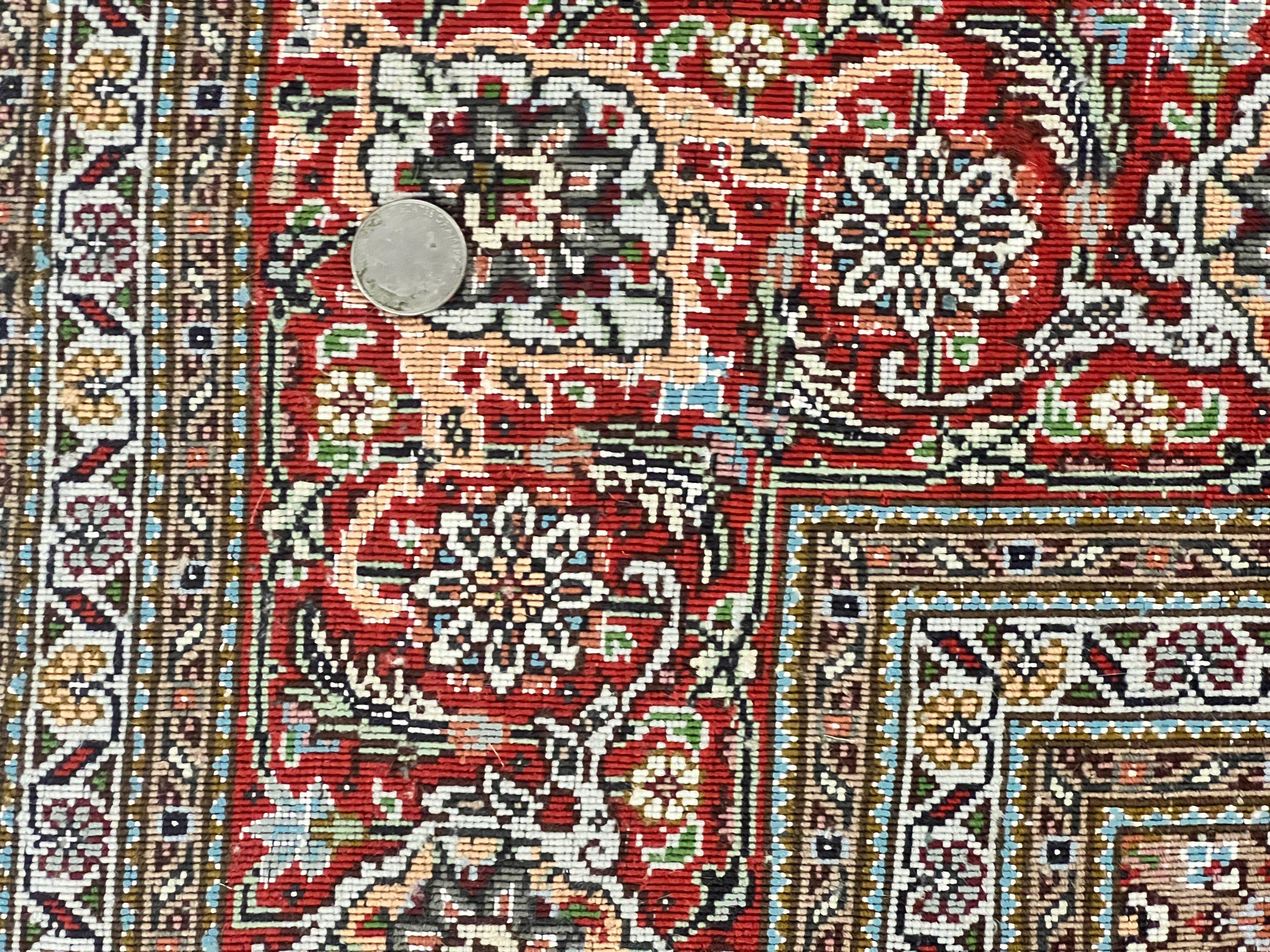 Persian Tabriz Rug 5x7, Wool with Silk Highlights, Hand Knotted Vintage Oriental Carpet, Very Fine, Herati Mahi Pattern, Black, Rare - Jewel Rugs