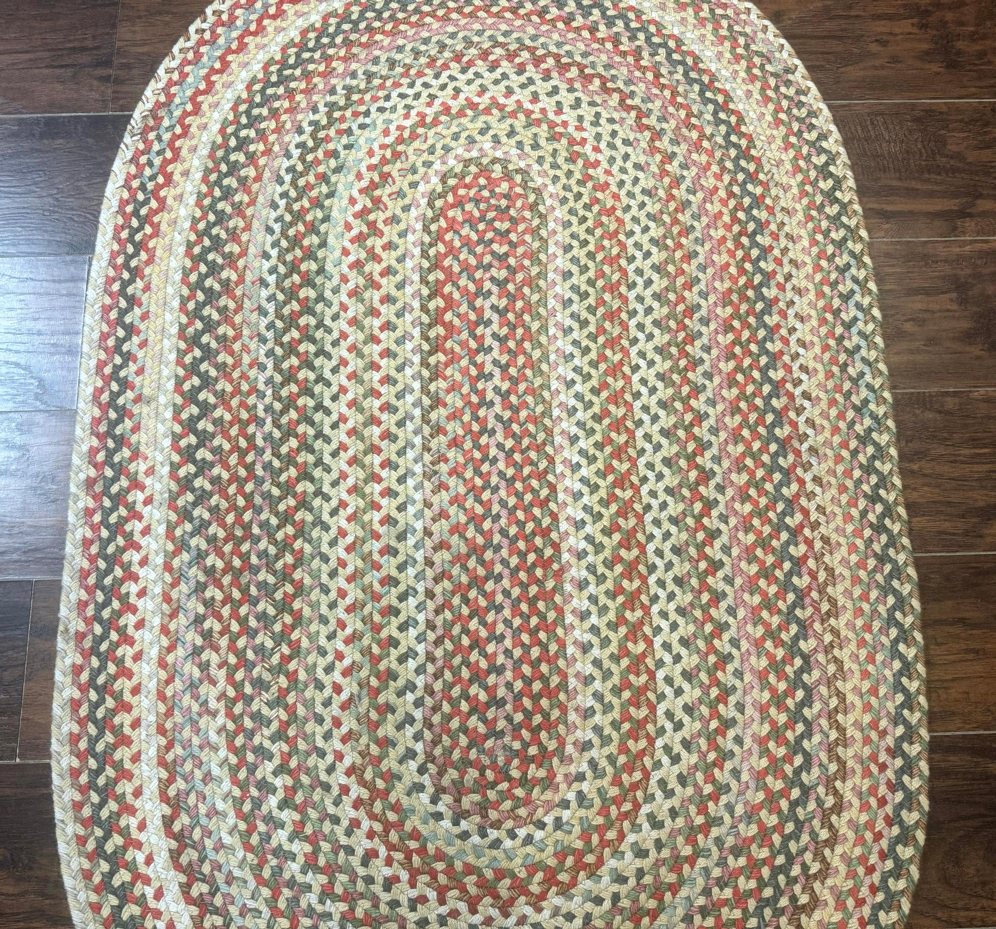 Braided American Oval Rug 3x5, Multicolor, Hand Braided - Jewel Rugs