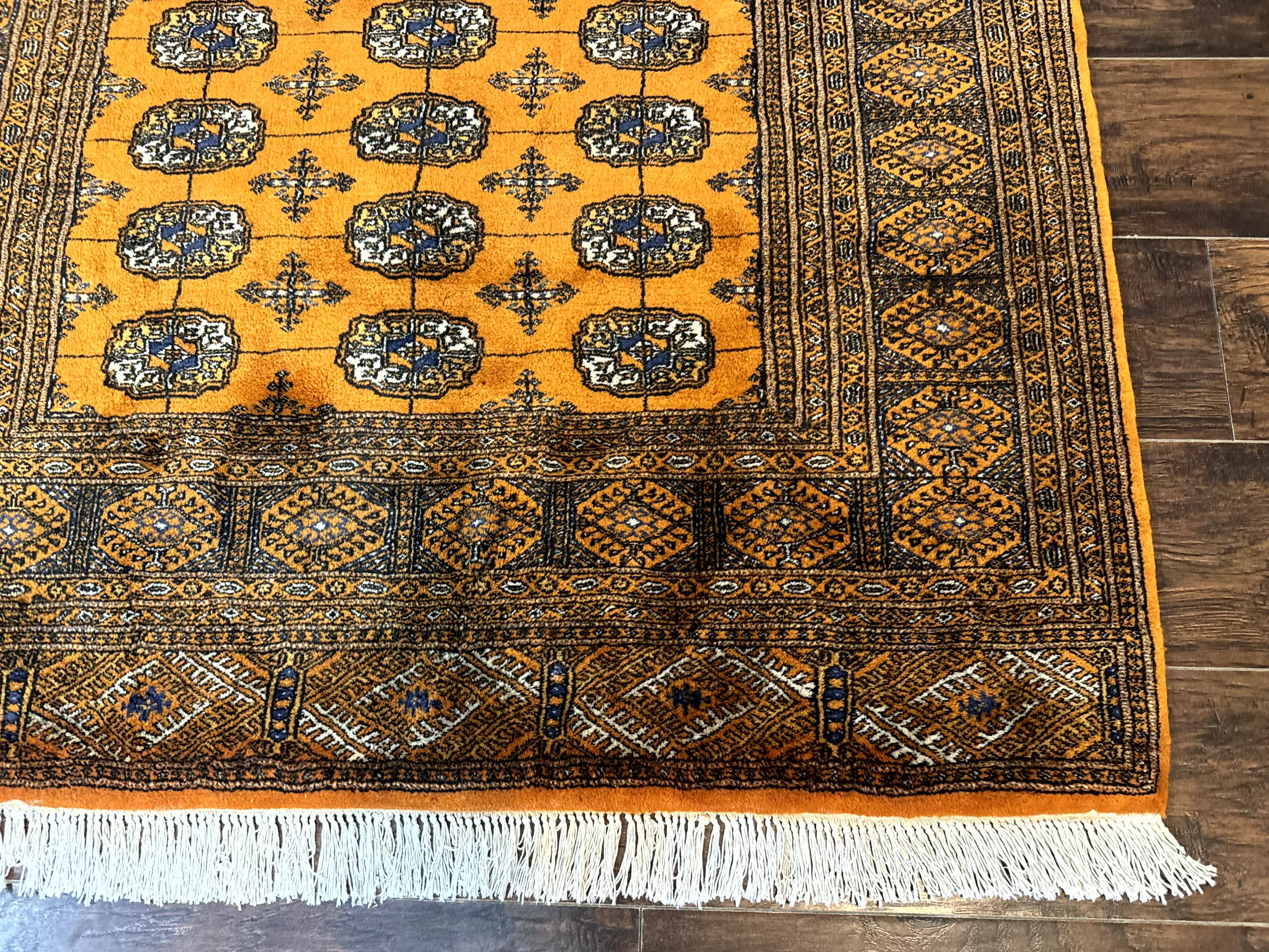 Pakistani Bokhara Turkoman Rug 4x6, Orange, Fine - Jewel Rugs