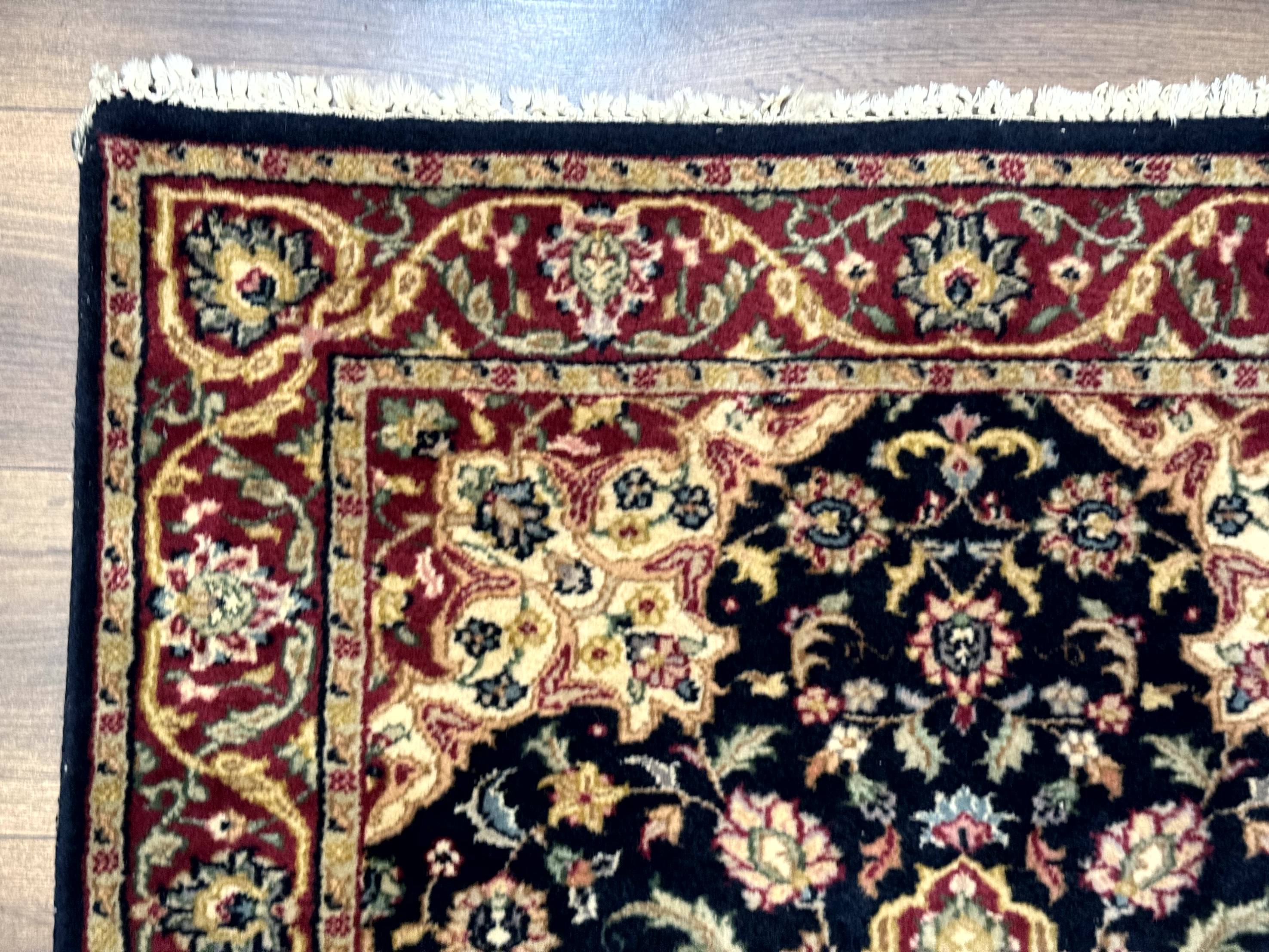 Pak Persian Sarouk Rug 3x5, Navy Blue and Red - Jewel Rugs