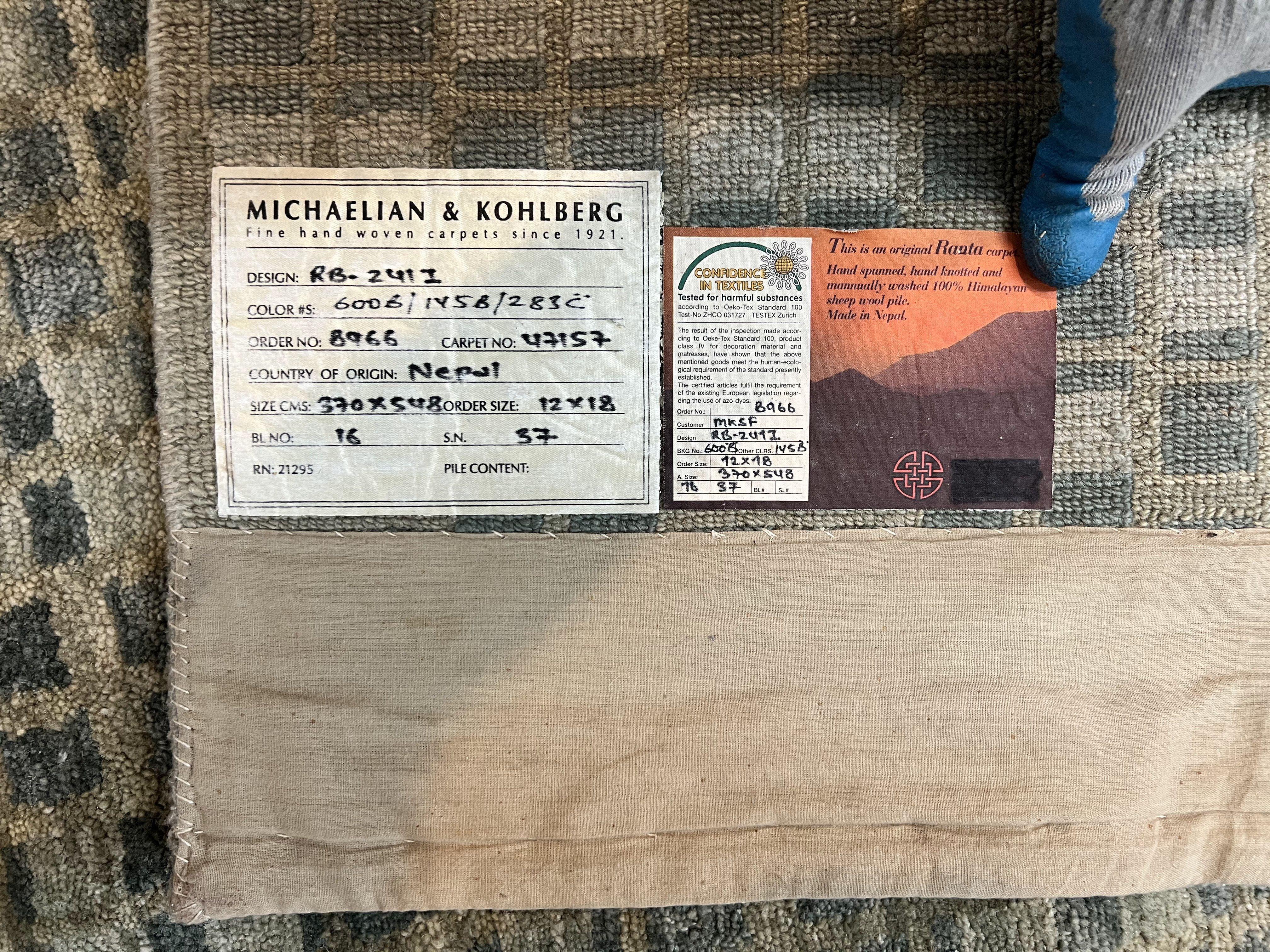 Extra Large Nepali Rug 12x18, Handmade Wool Modern Tibetan Oversized Carpet, Michaelian & Kolhberg - Jewel Rugs