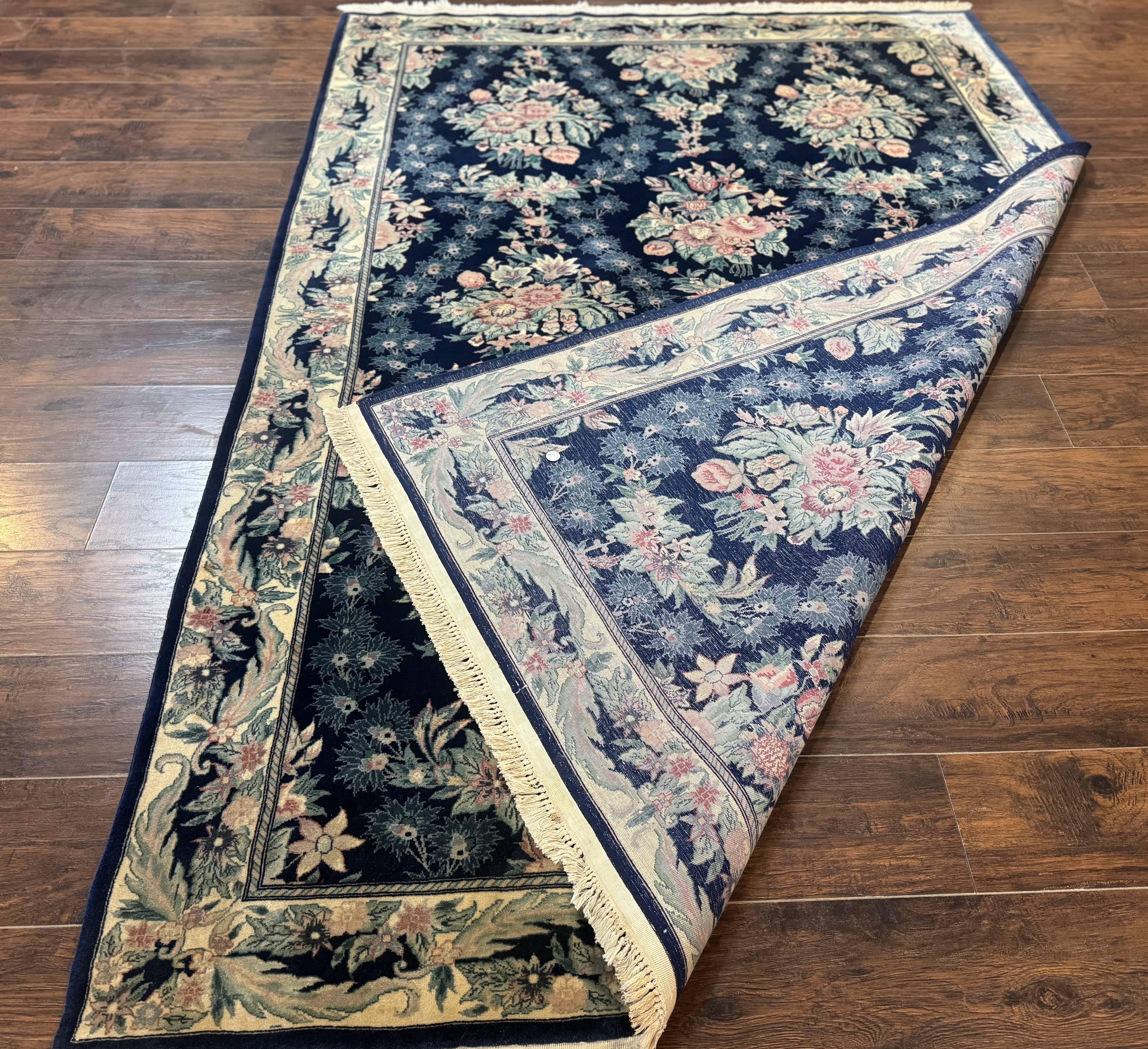 Sino Persian Rug 6x9, Navy Blue, Floral - Jewel Rugs