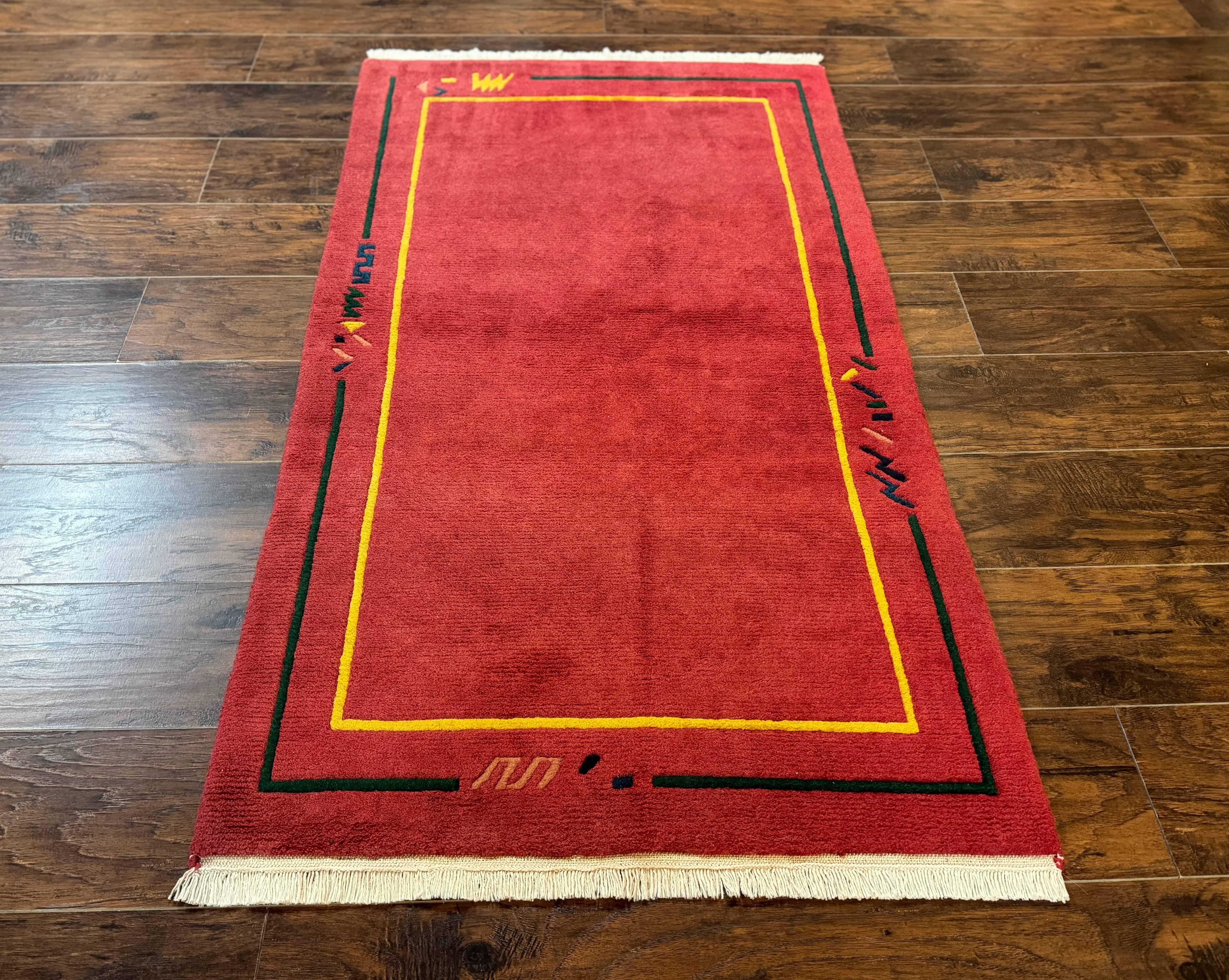 Indo Persian Gabbeh Rug 3x5, Red - Jewel Rugs