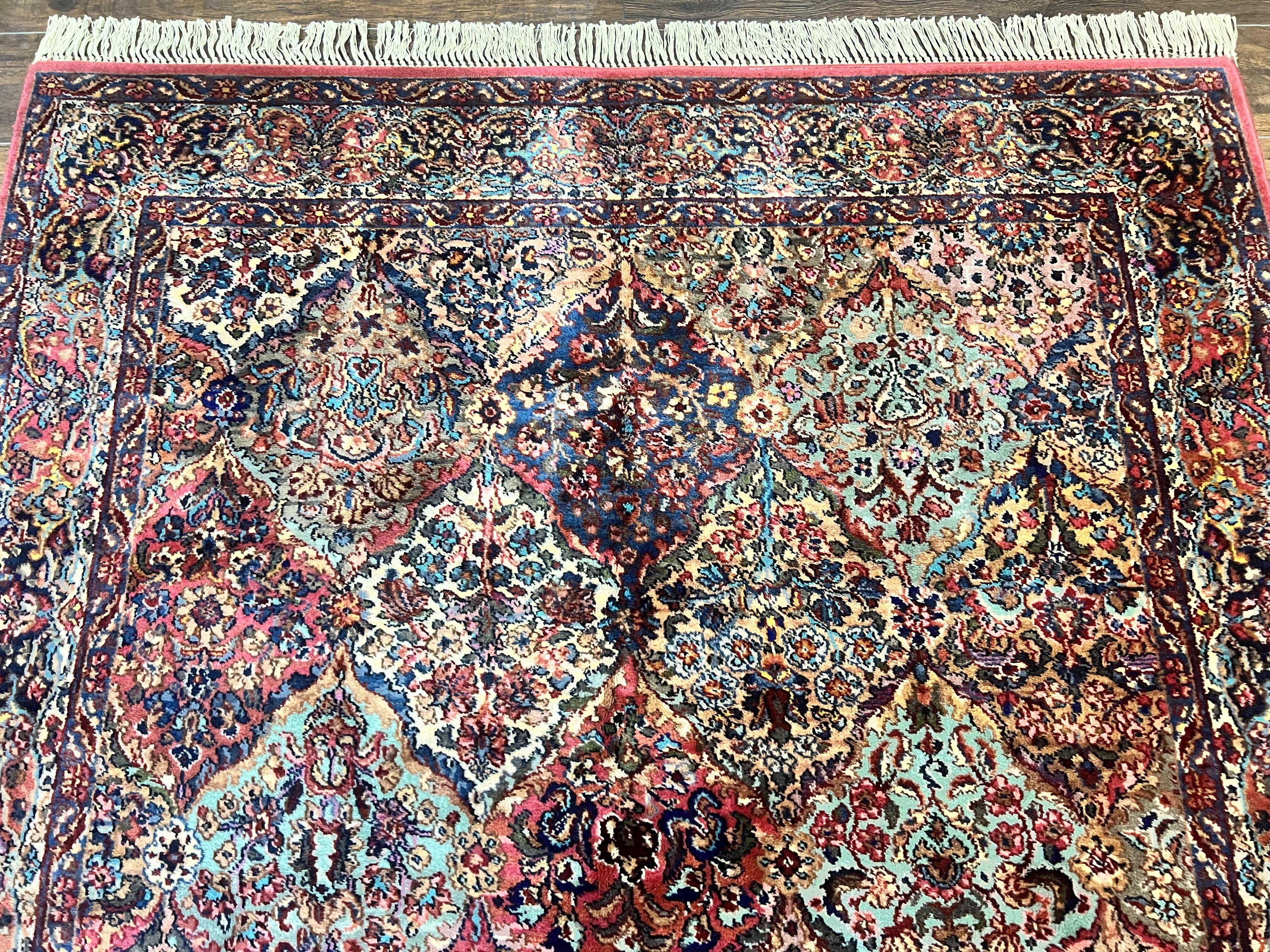 Karastan Multicolor Panel Kirman Rug #717, Wool Karastan Rug 5' 9" x 9', Vintage Multipanel Kirman, Original Karastan Collection 700 Series - Jewel Rugs