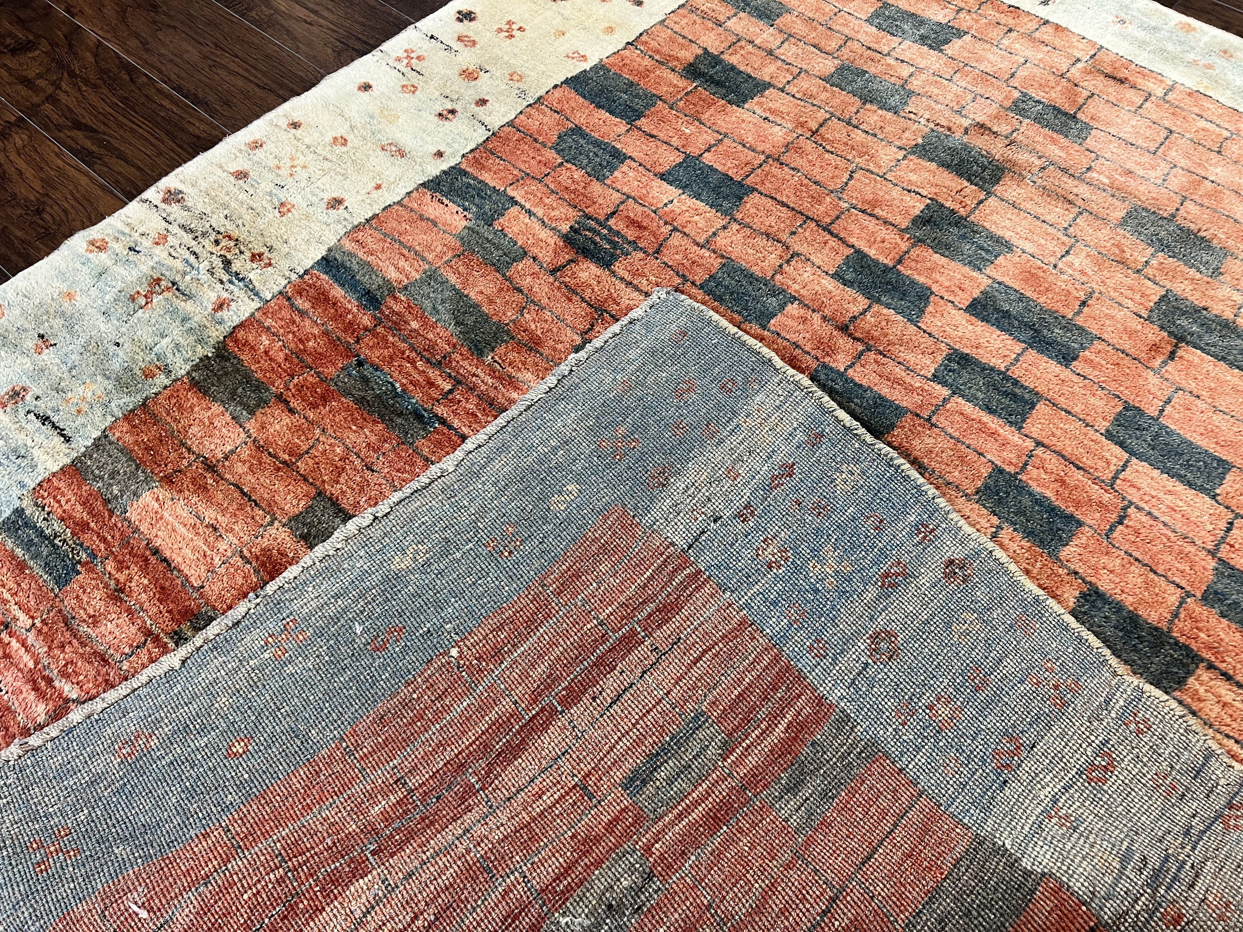 Persian Gabbeh Rug 6x8 ft, Wool Handmade Tribal Rug - Jewel Rugs