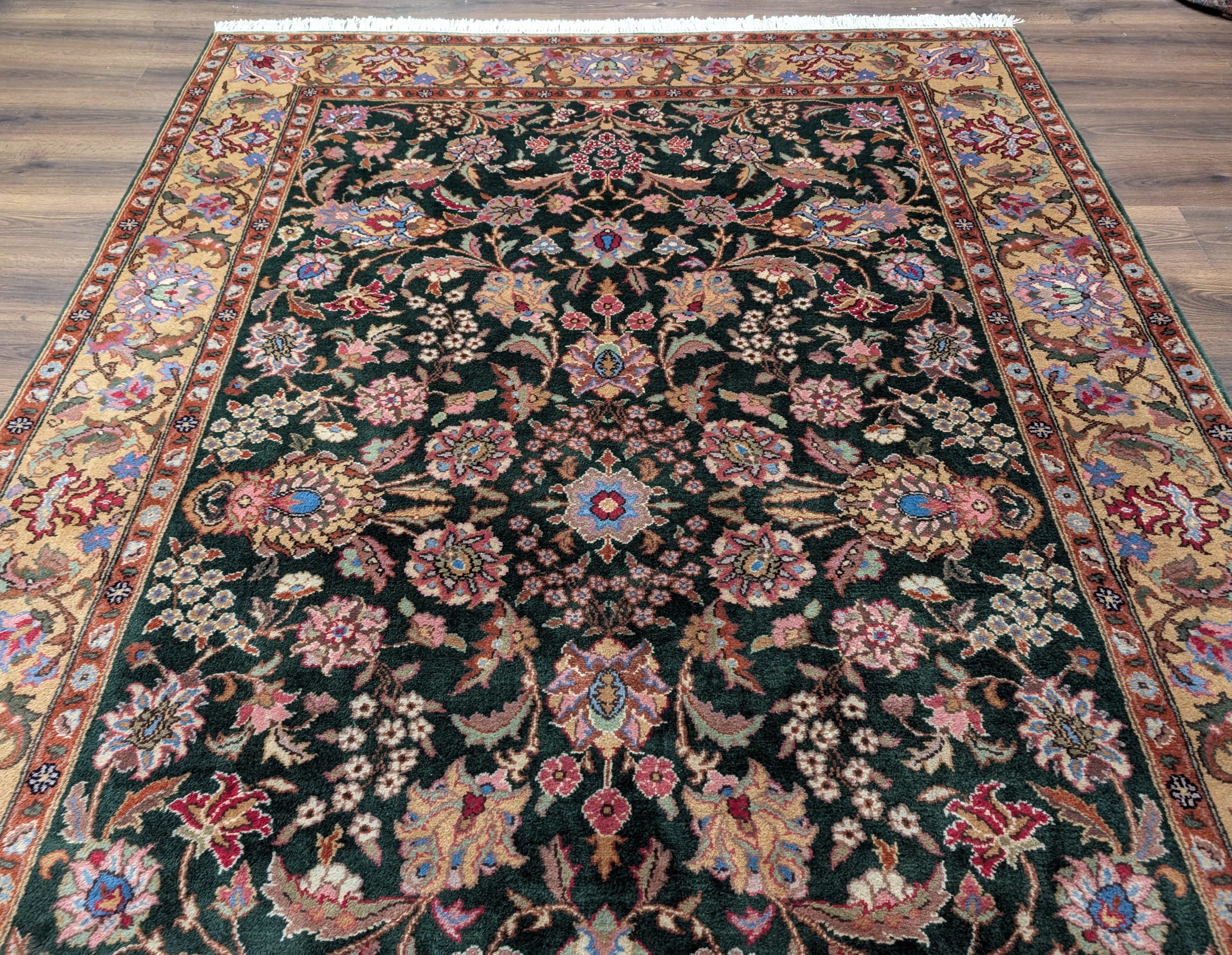 Romanian Rug 7x10, Signed By Master Weaver, Forest Green, Oriental Carpet - Jewel Rugs