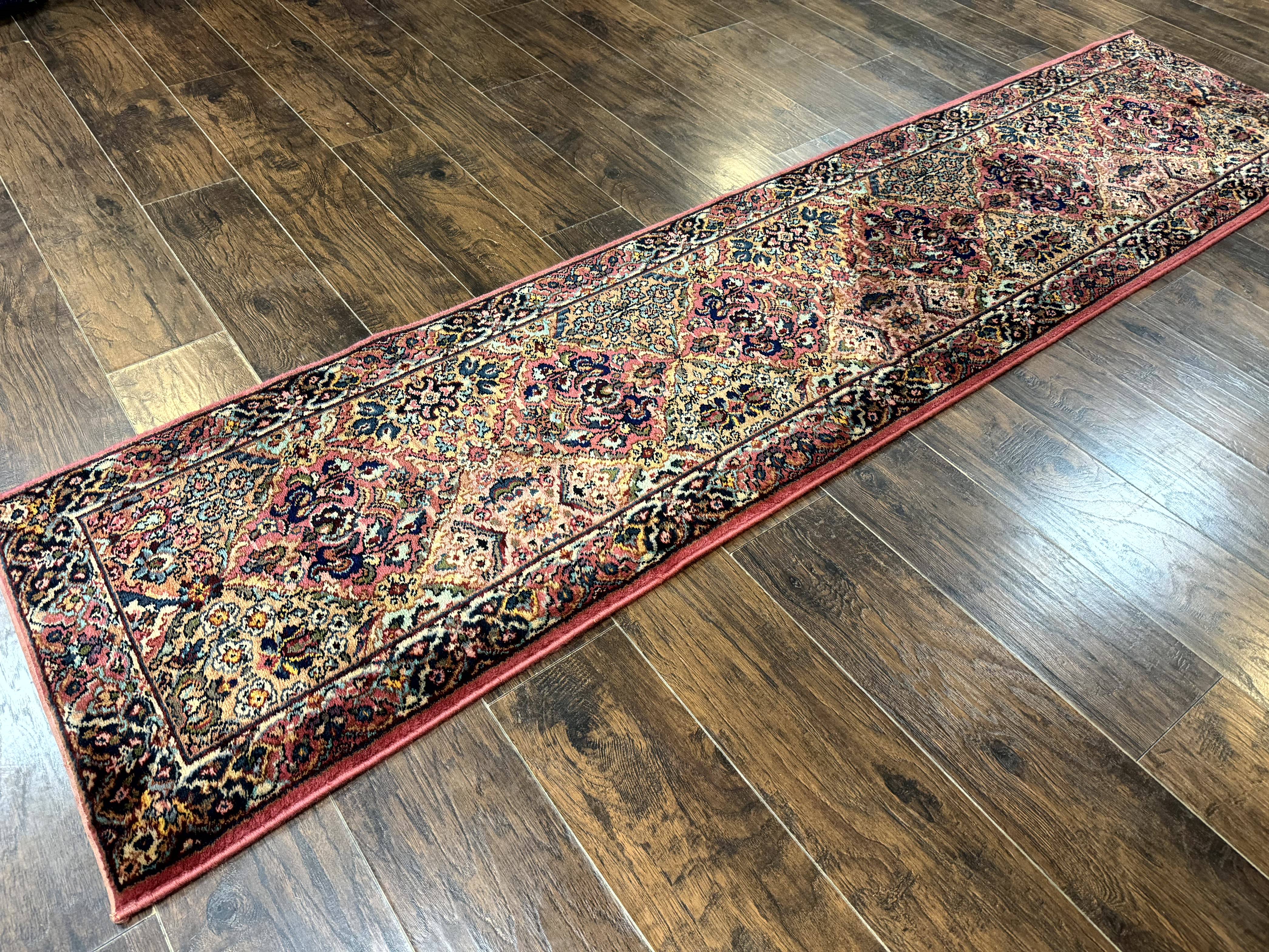 Karastan Runner Rug 2x9, Multicolor Panel Kirman Runner #717, Wool Pile, Original 700 Series, Vintage, Skinny Runner 2 x 9, Rare - Jewel Rugs