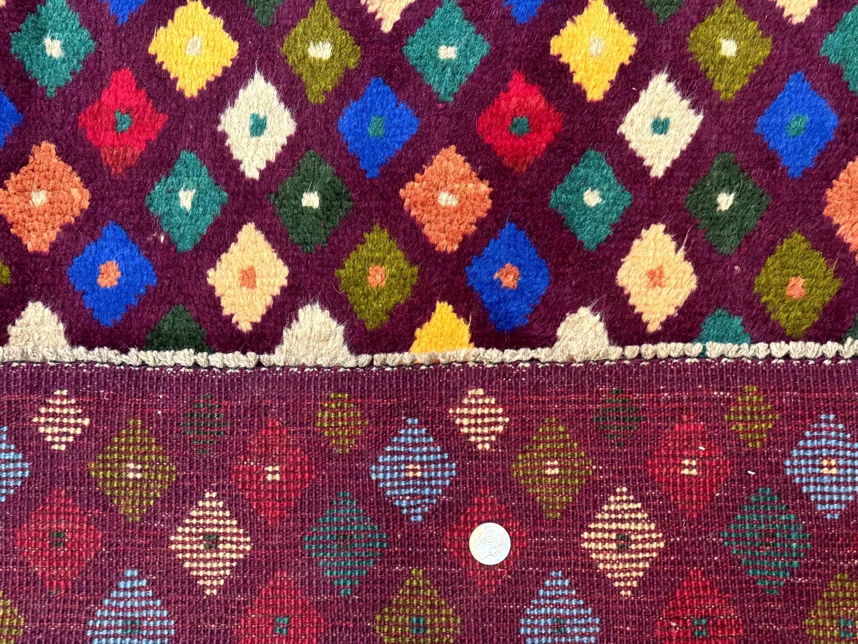 Balouch Rug 3x5, Afghan Rug, Purple-Maroon, Multicolor, Tribal Rug - Jewel Rugs